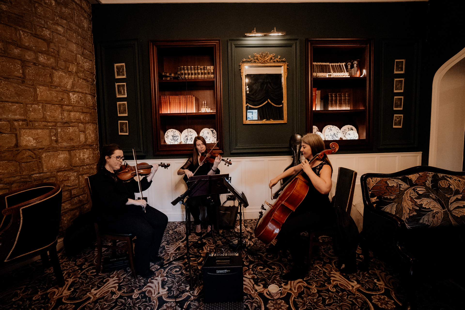 A group of people playing instruments