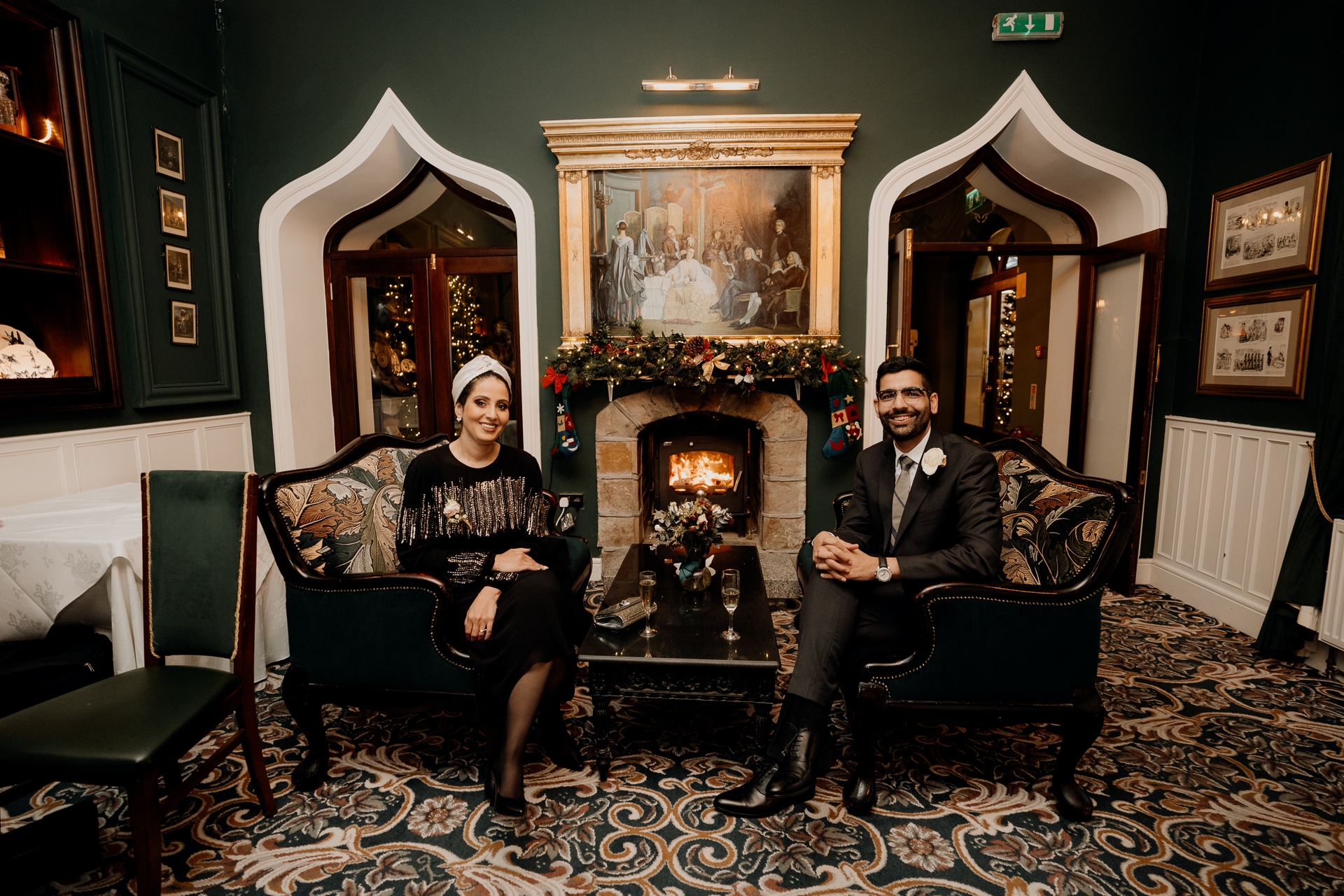 A man and woman sitting in chairs