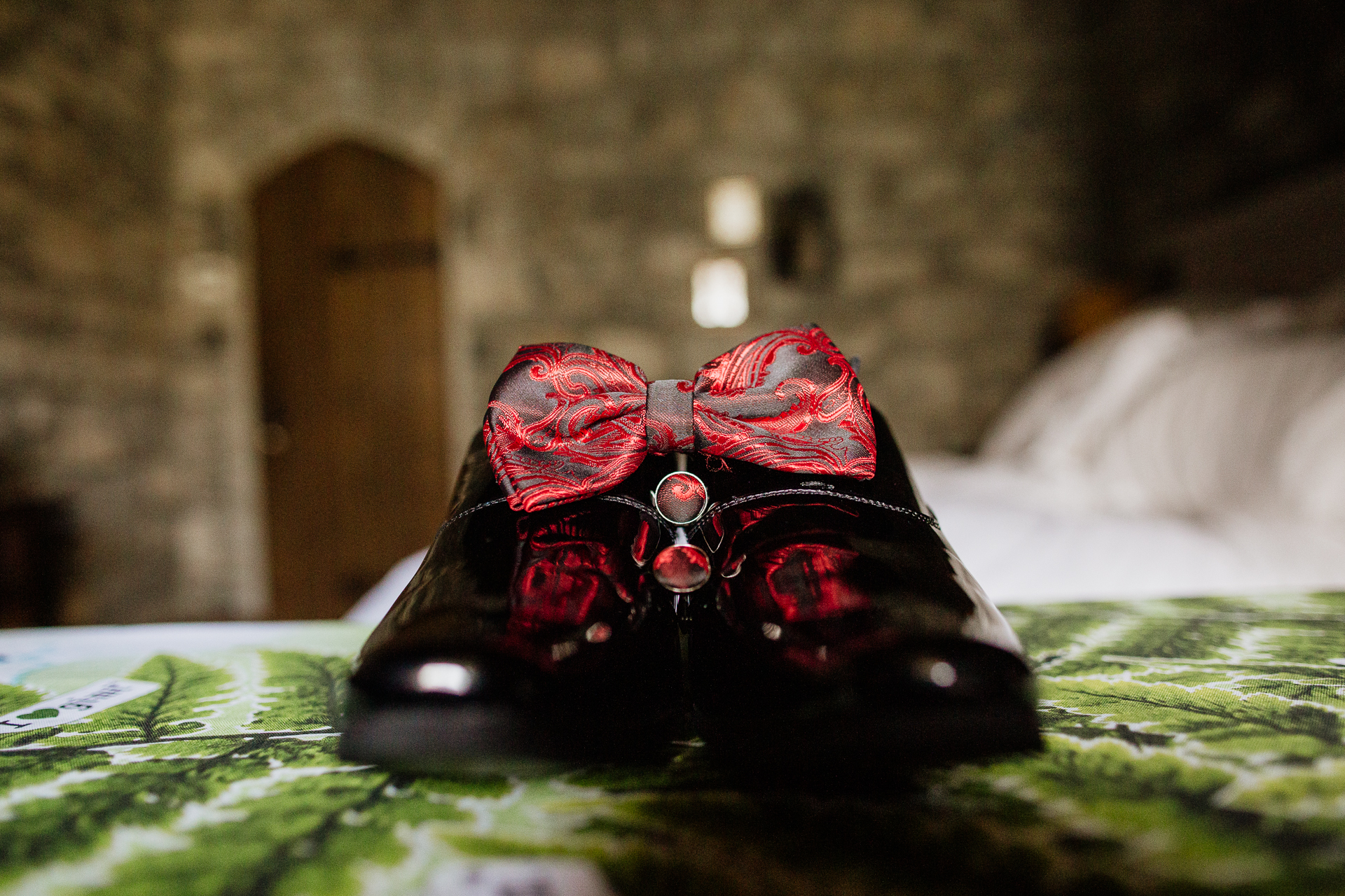 A black and red helmet