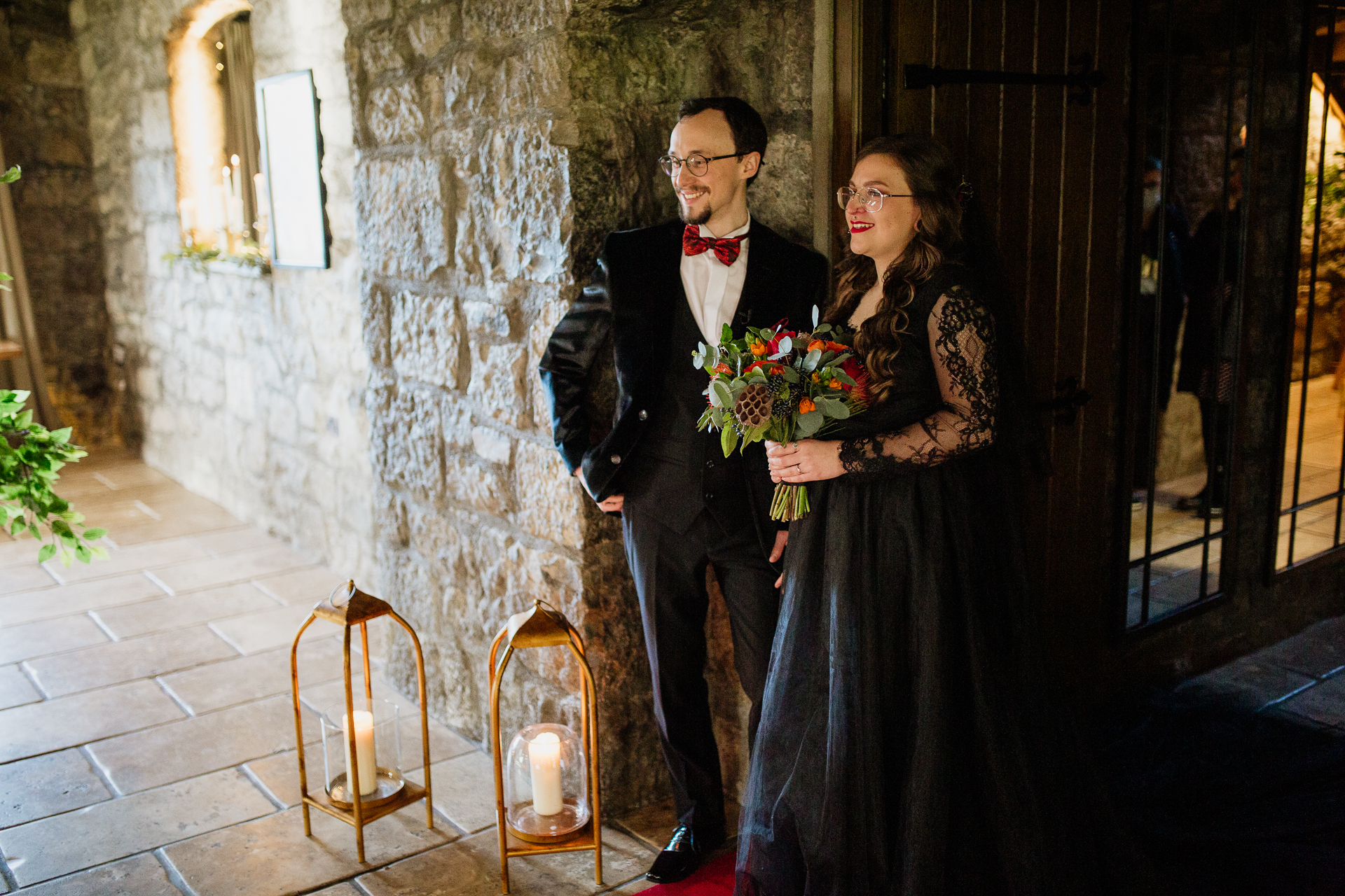 A man and woman posing for a picture