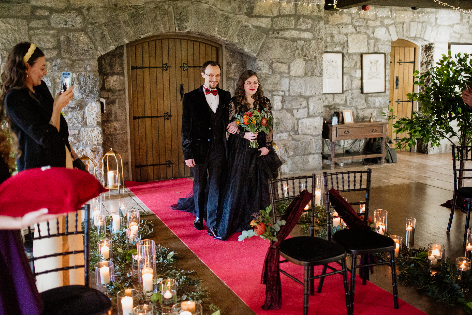 A man and woman in formal wear