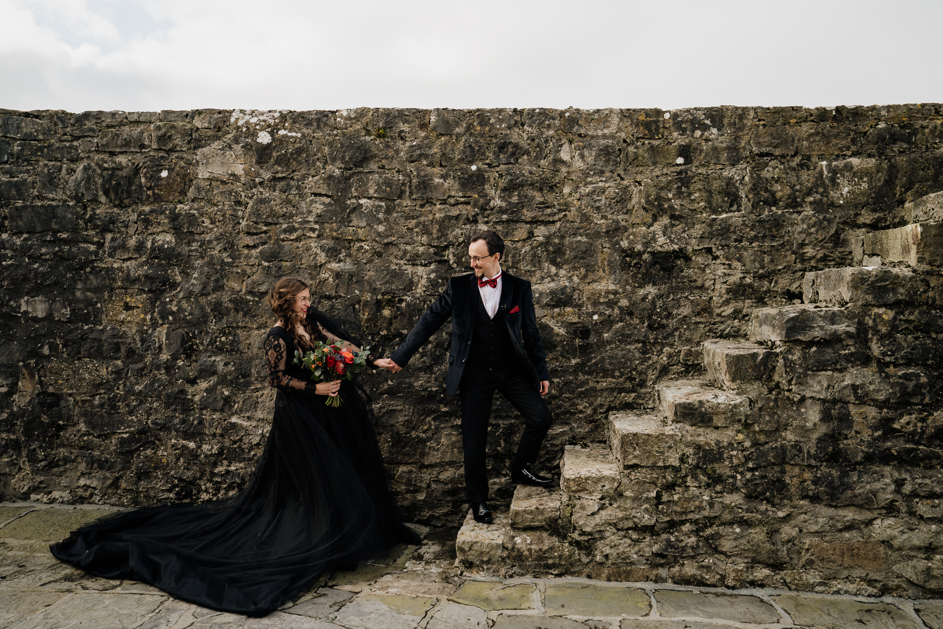 A man and woman in formal wear