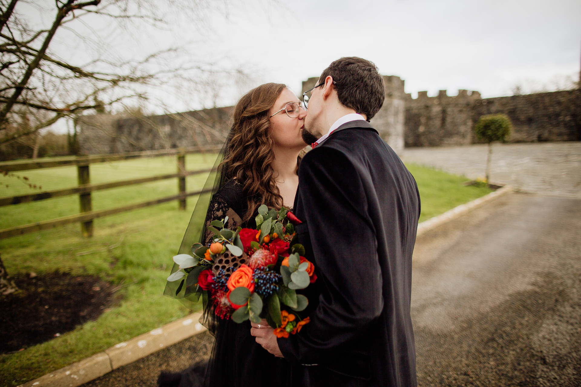 A man and woman kissing