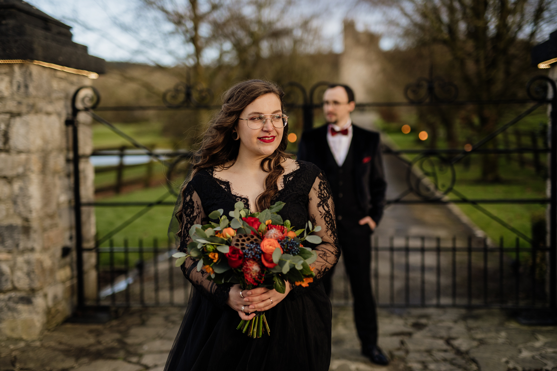 A woman holding flowers