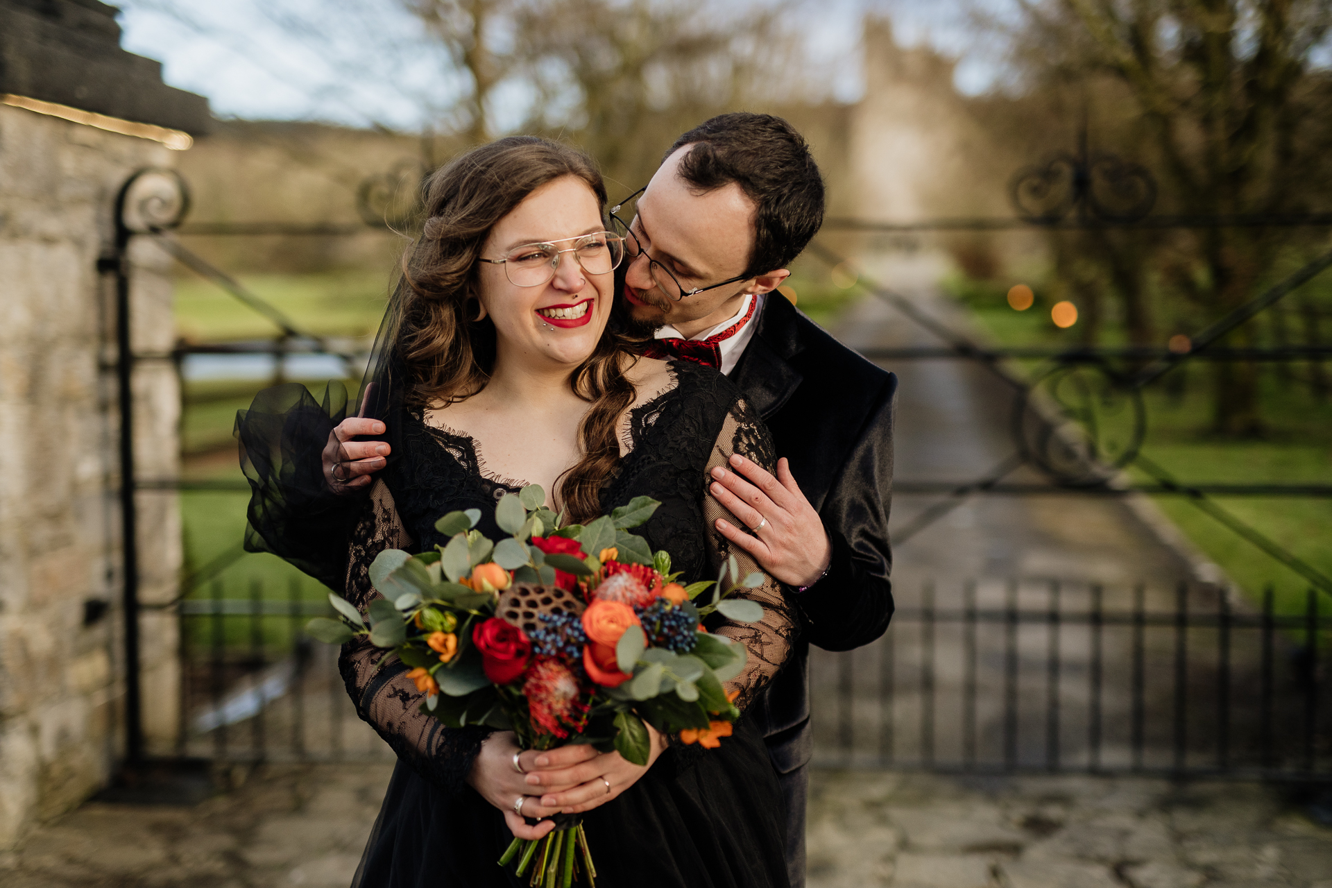 A man and woman hugging