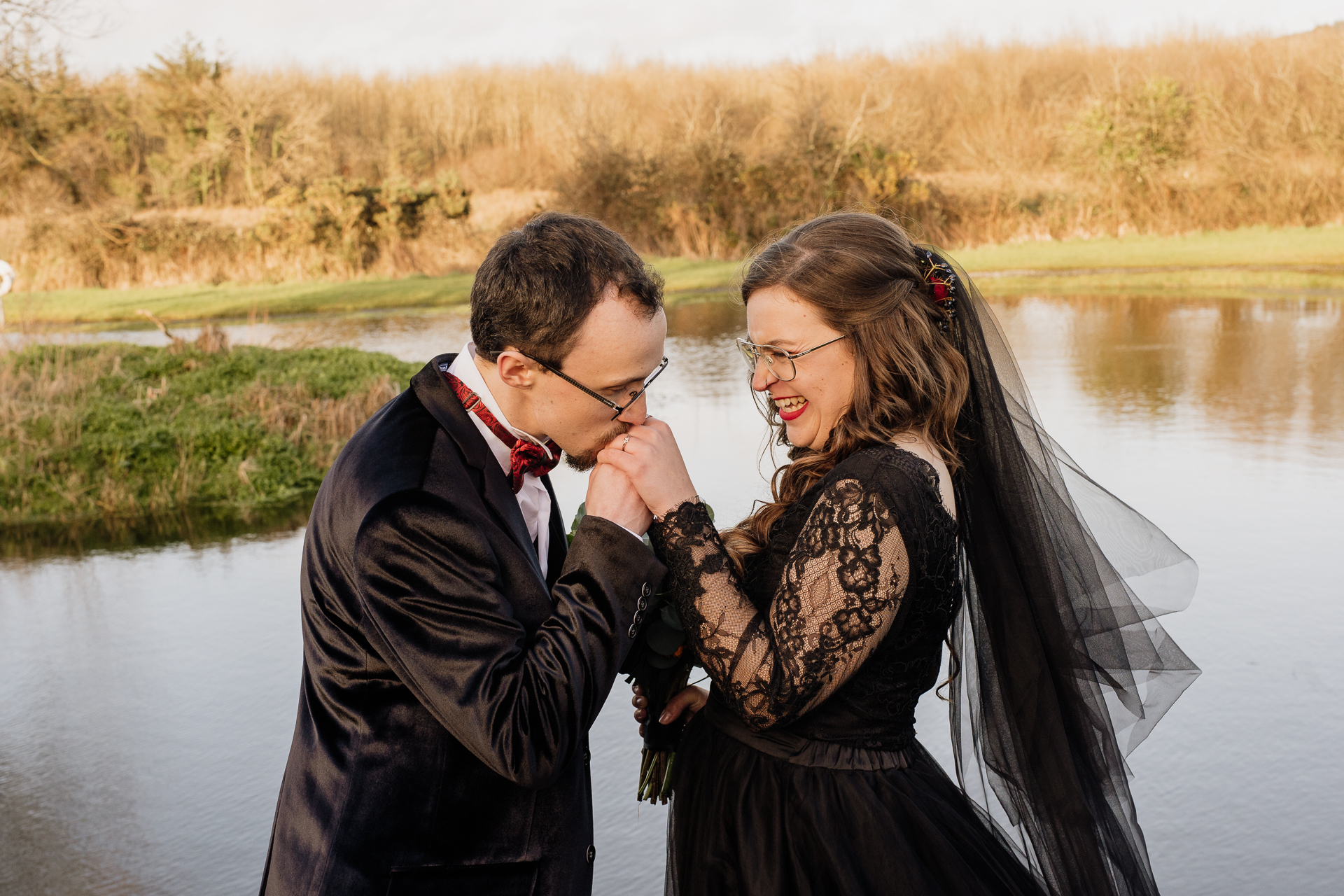 A man and woman kissing