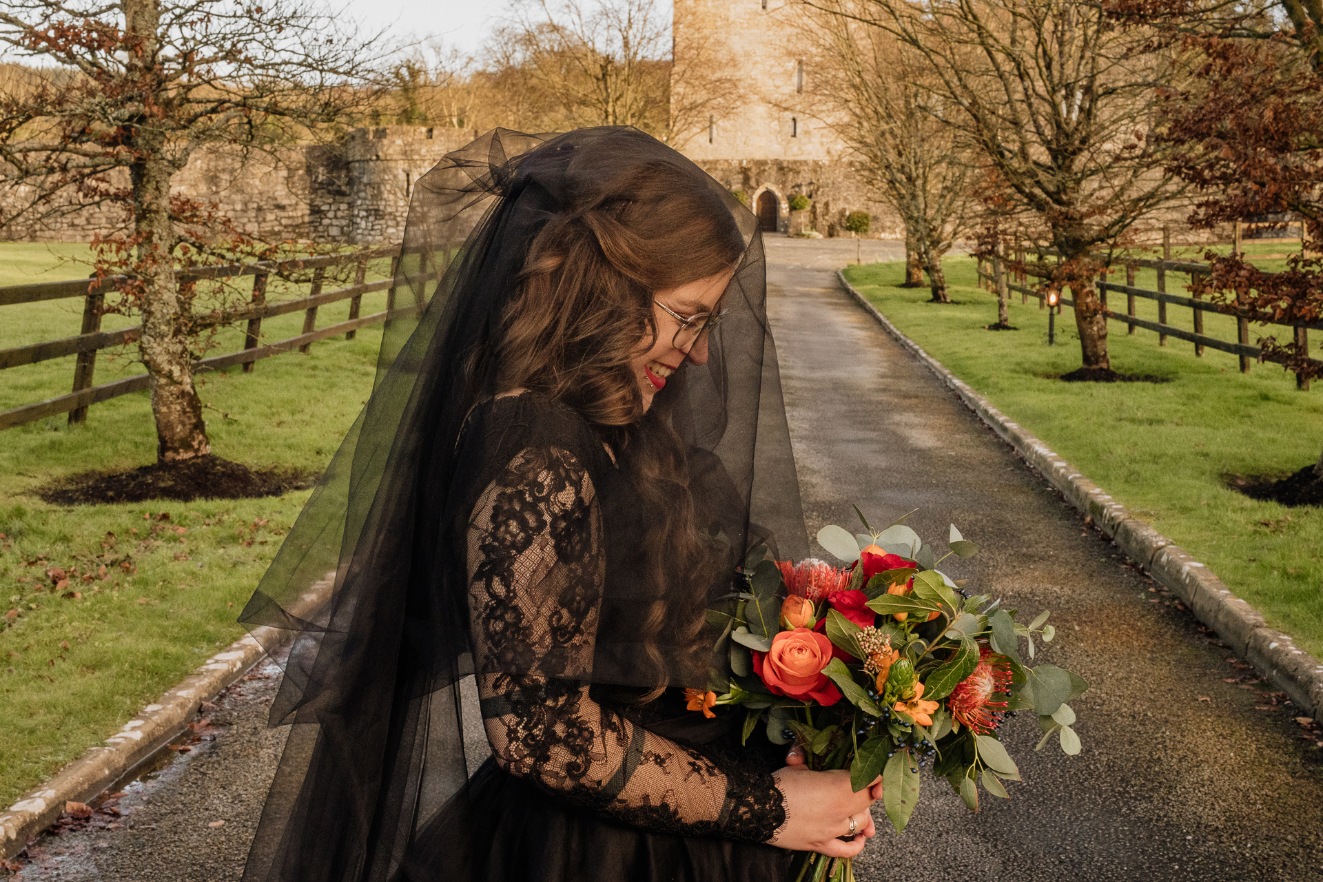 A person holding flowers