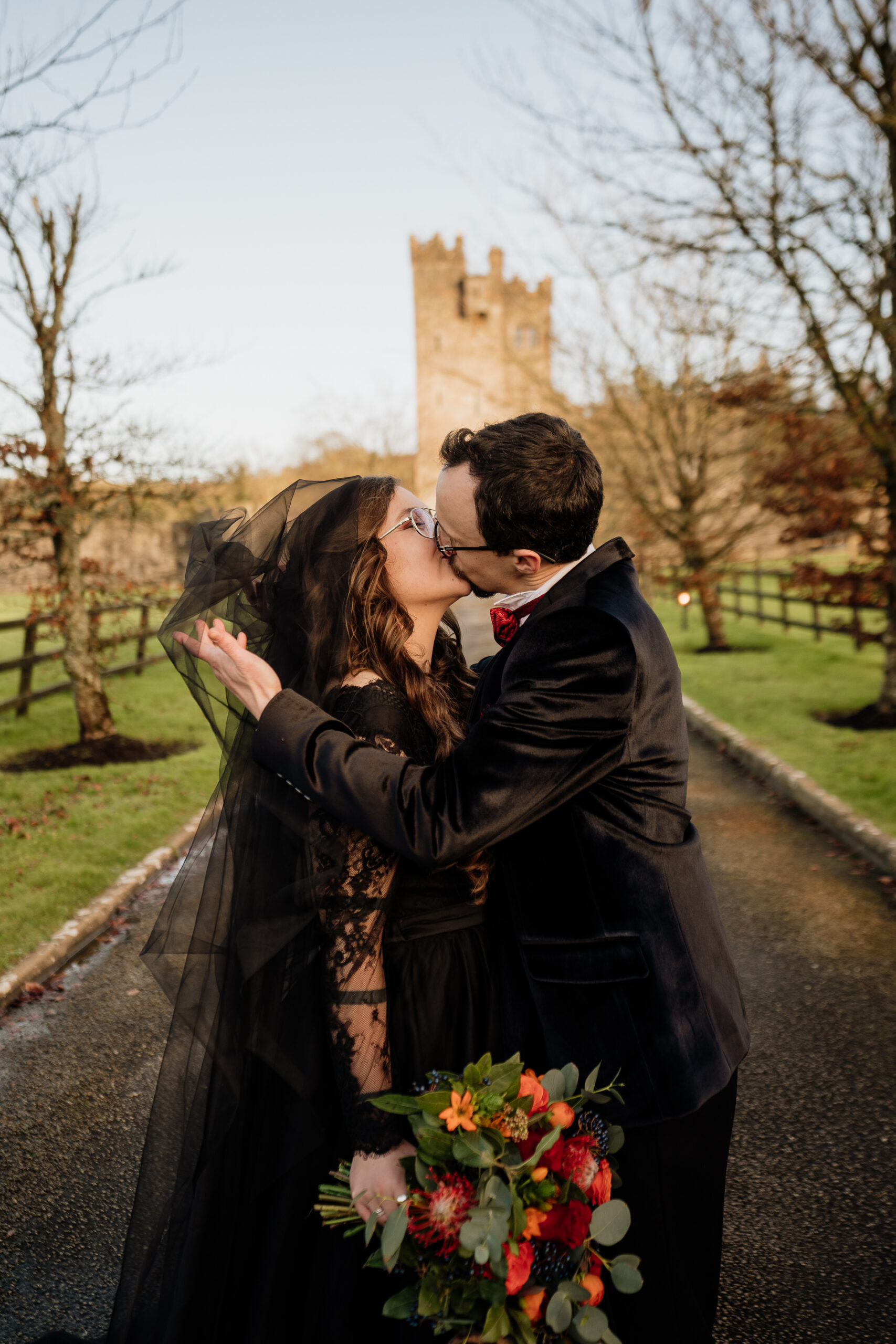 A man and woman kissing