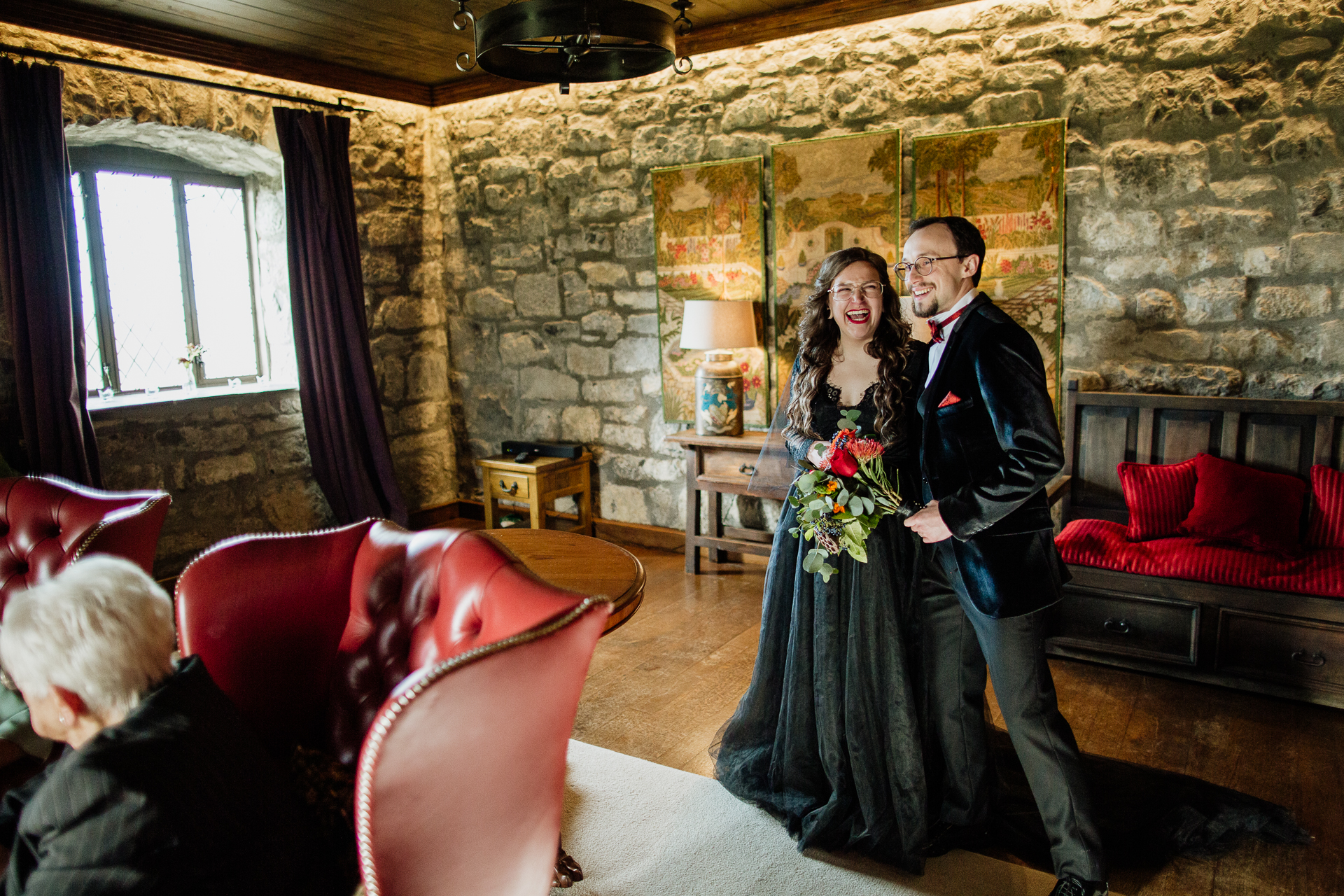 A man and woman posing for a picture