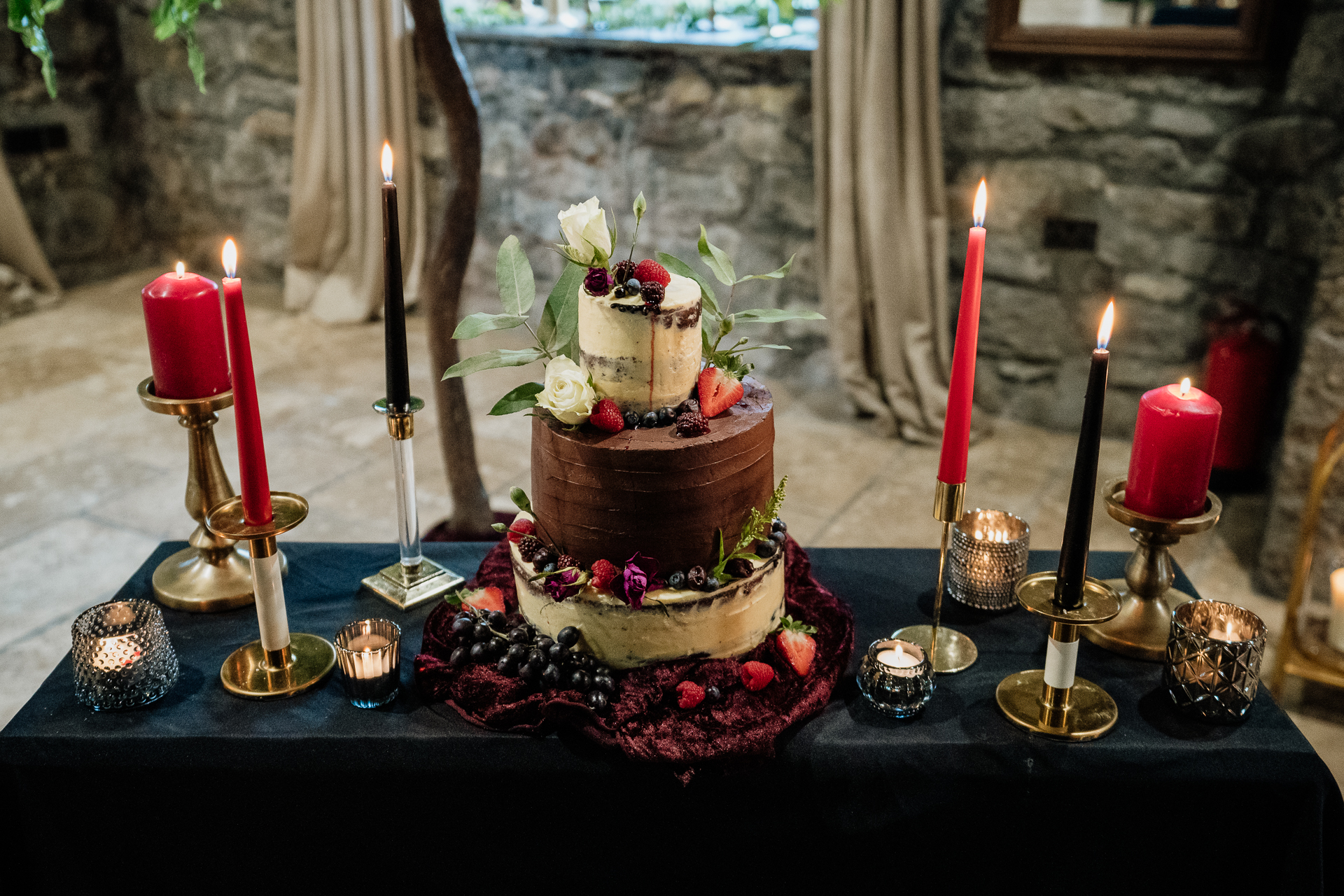 A cake with candles on it