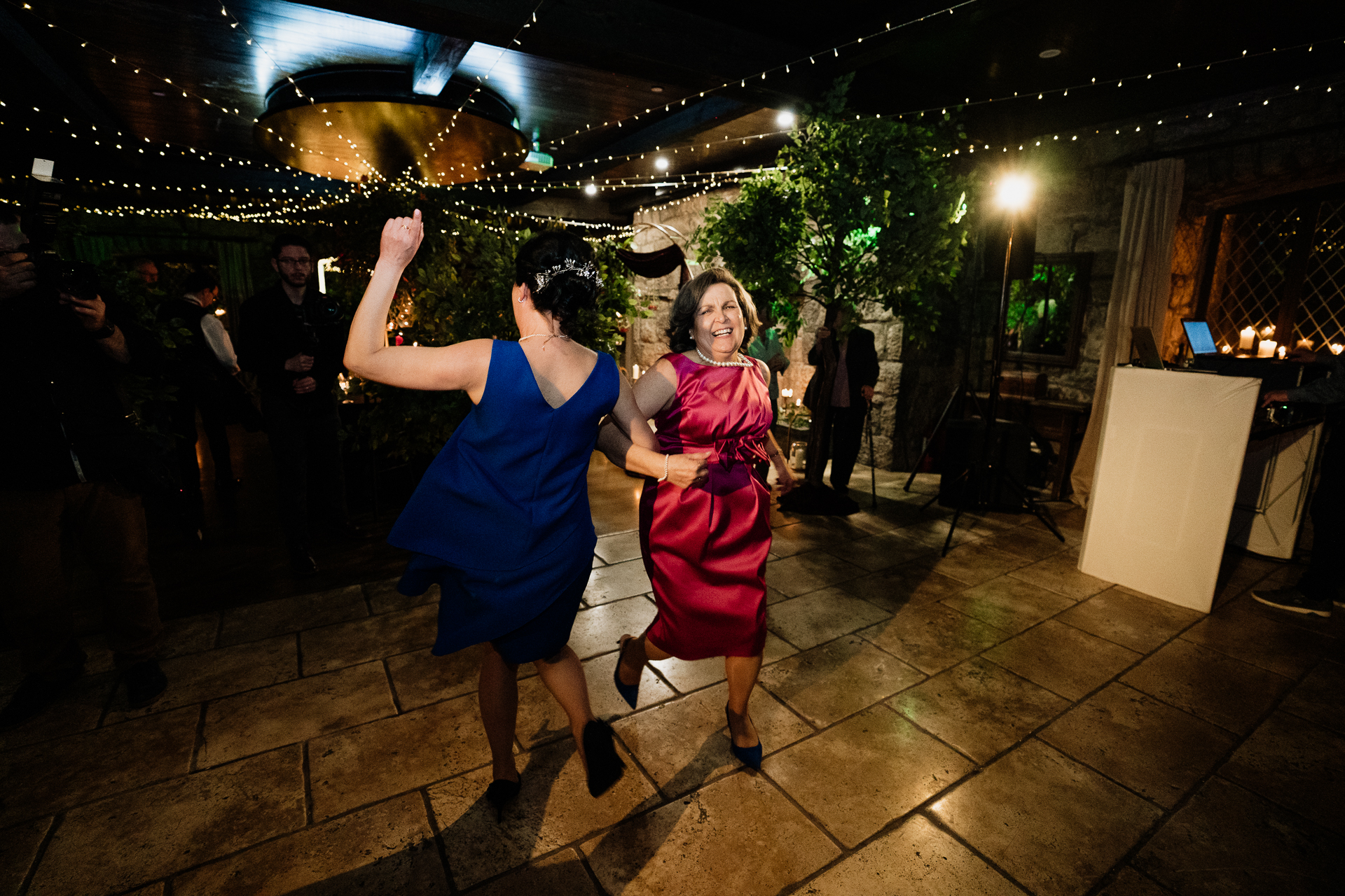 A couple of women dancing