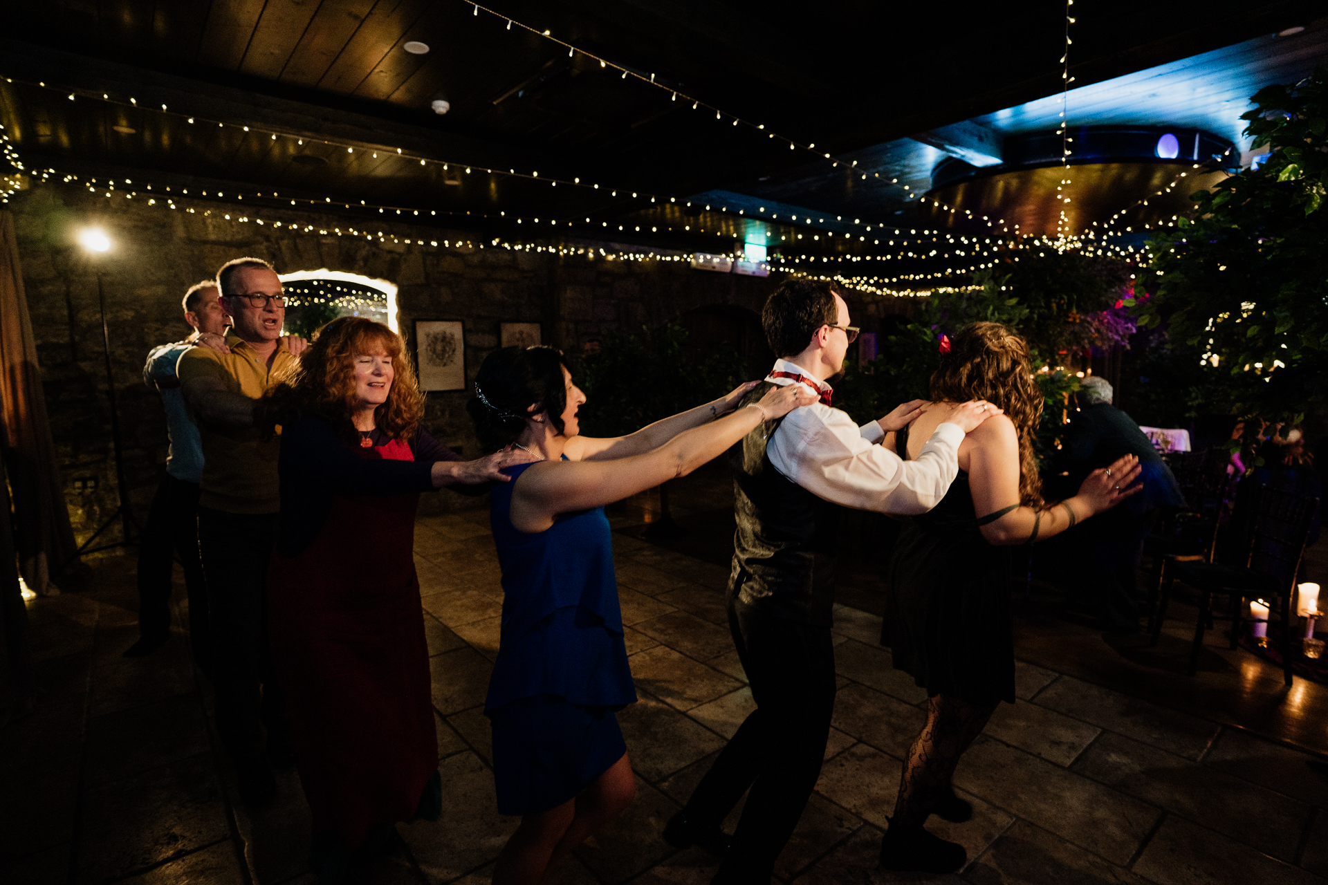 A group of people dancing