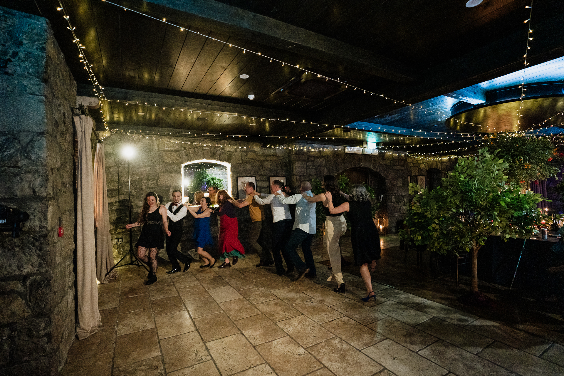 A group of people dancing