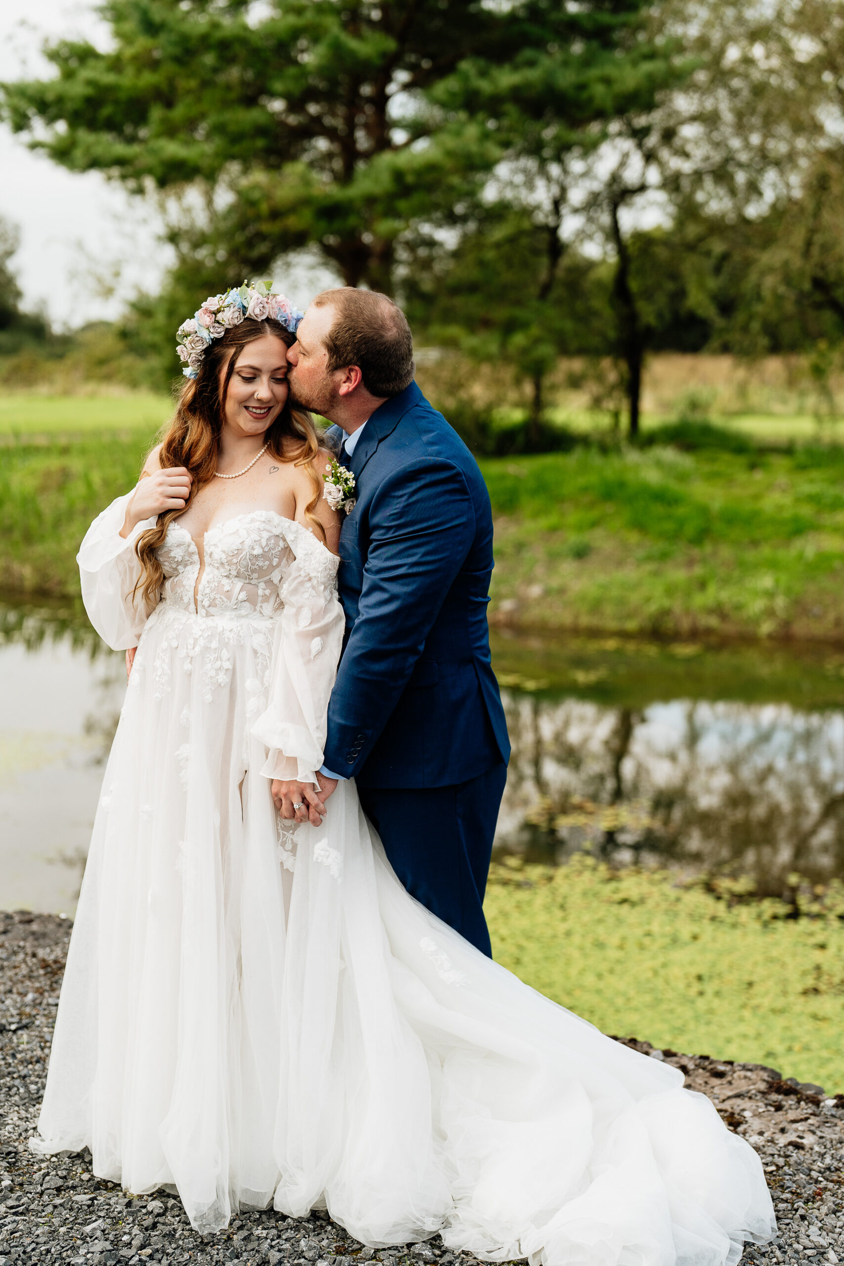 A man and woman kissing