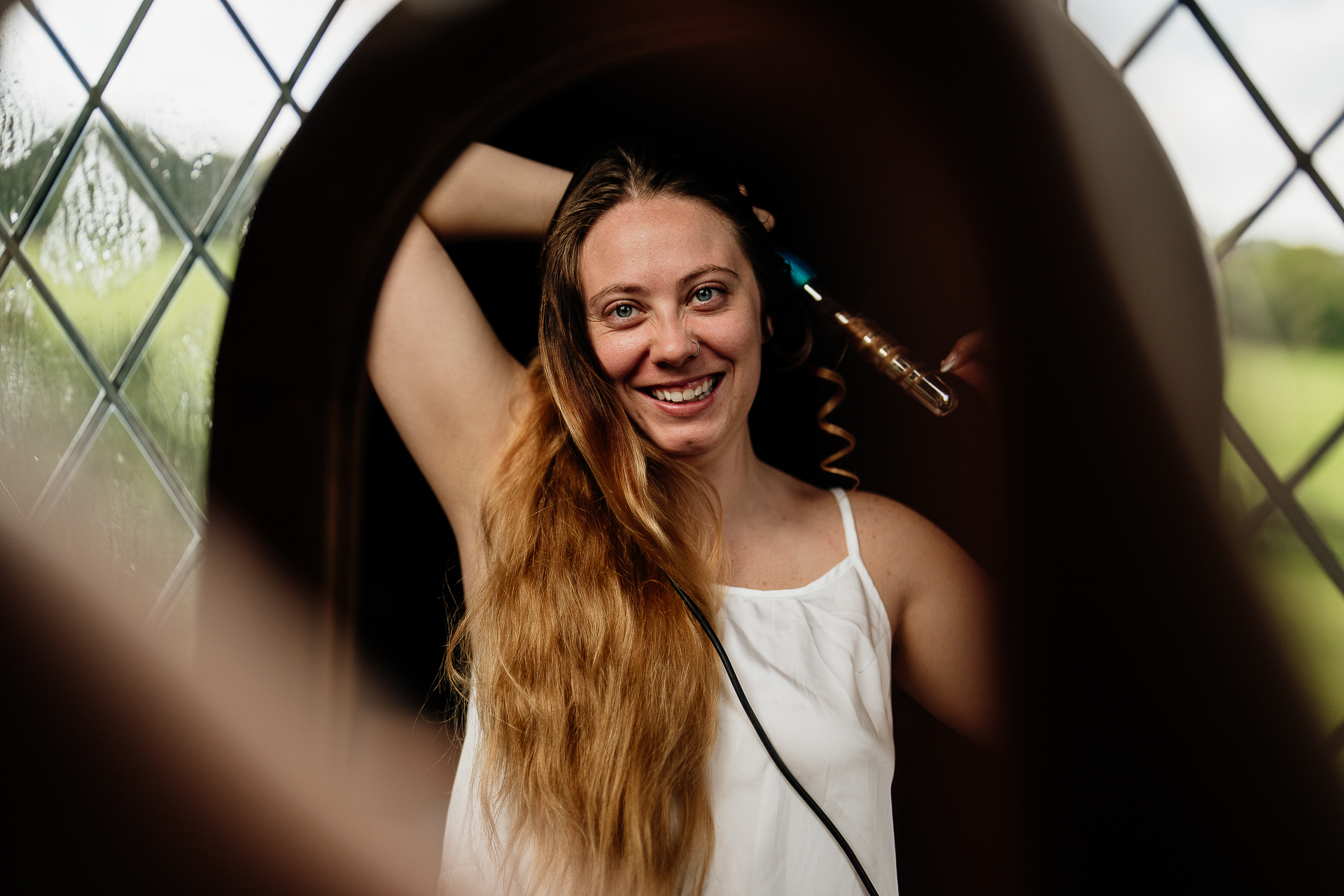 A woman with long hair