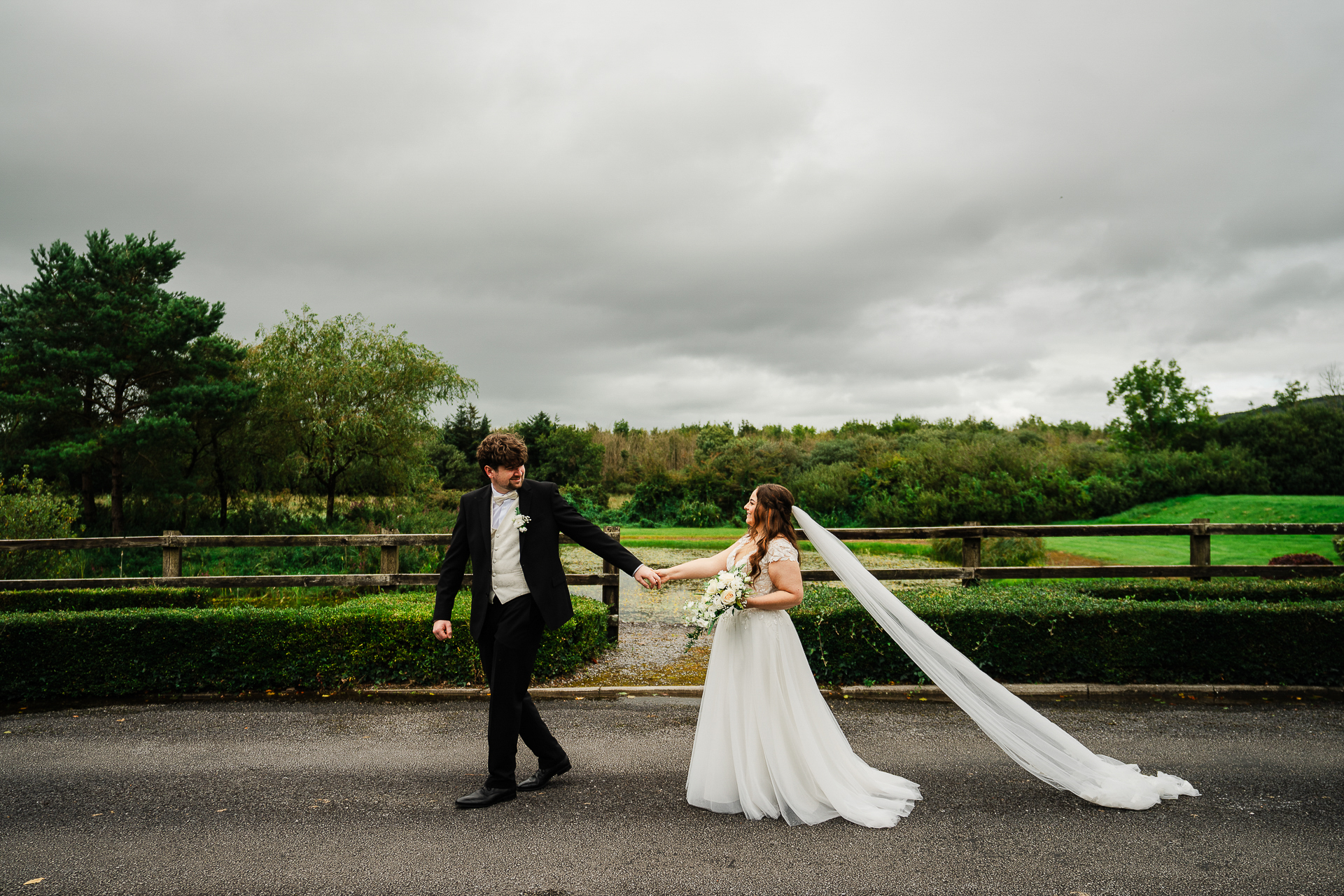 A man and woman holding hands