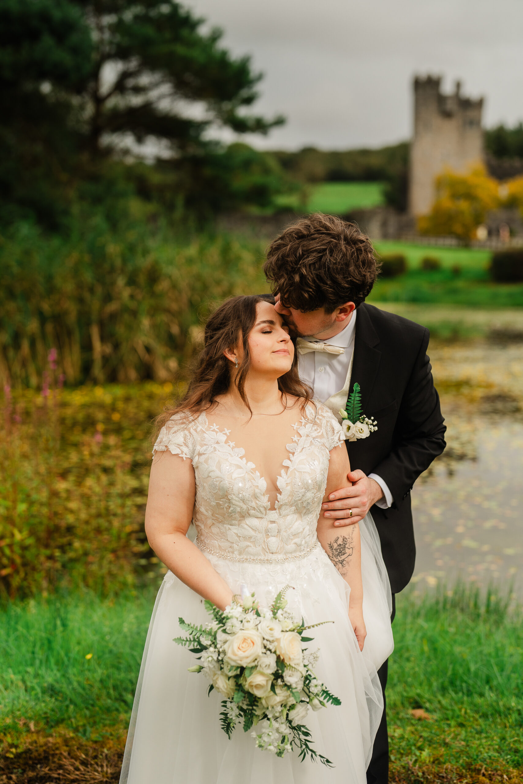 A man and woman kissing