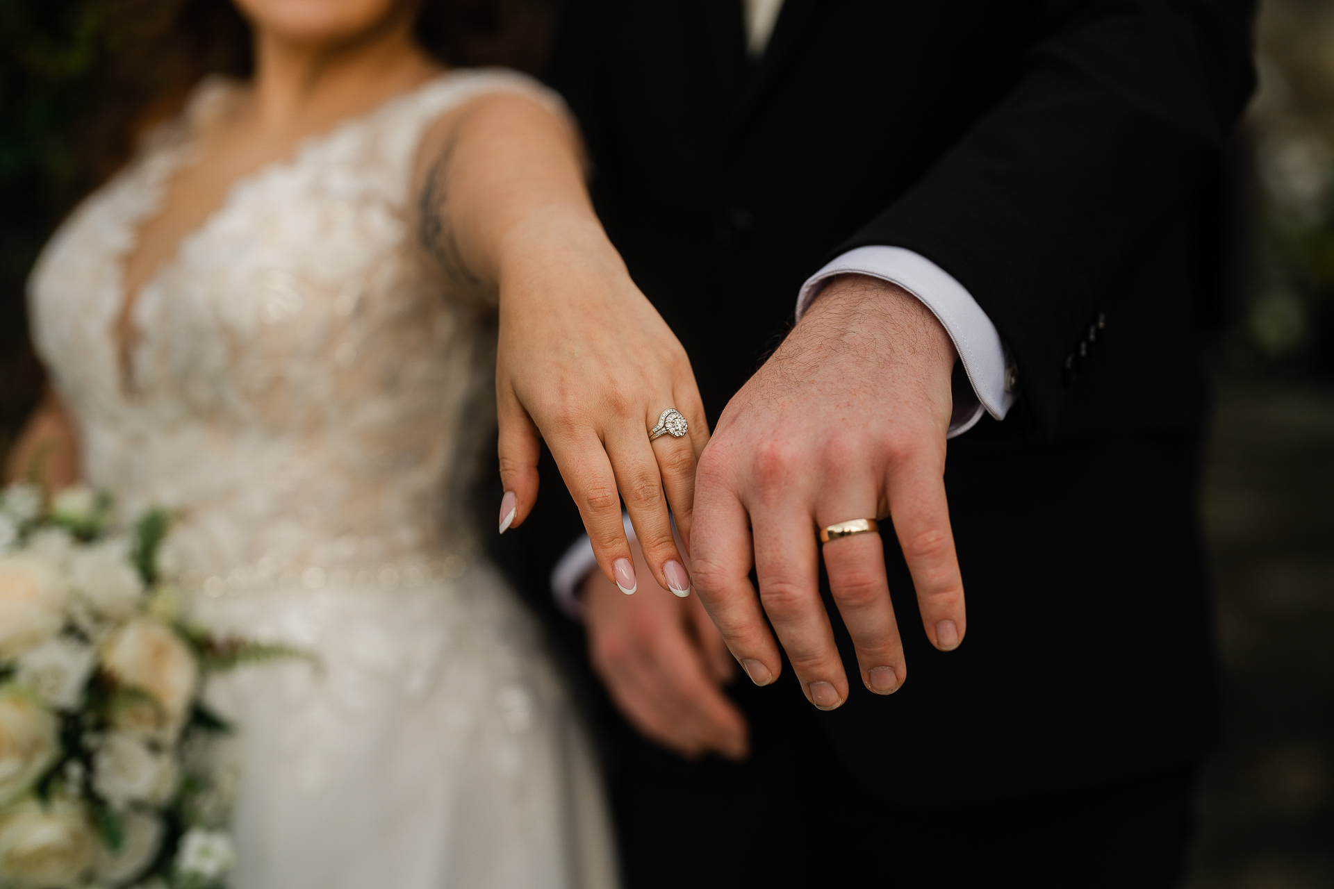 A man and woman holding hands