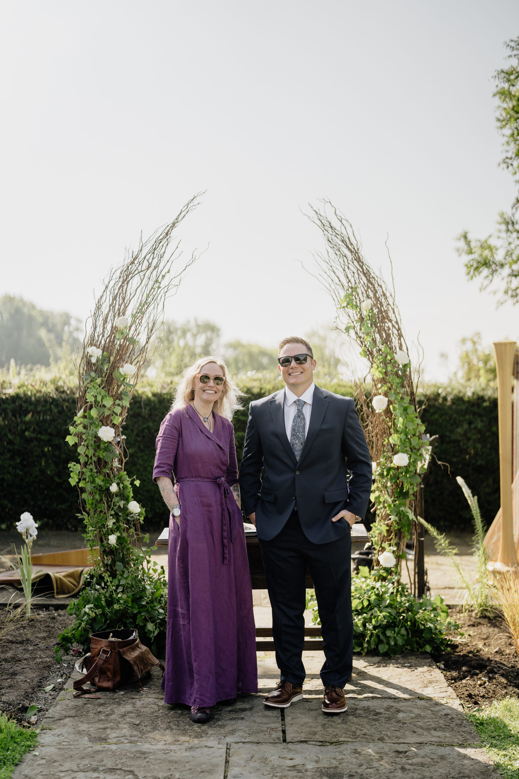 A man and woman posing for a picture