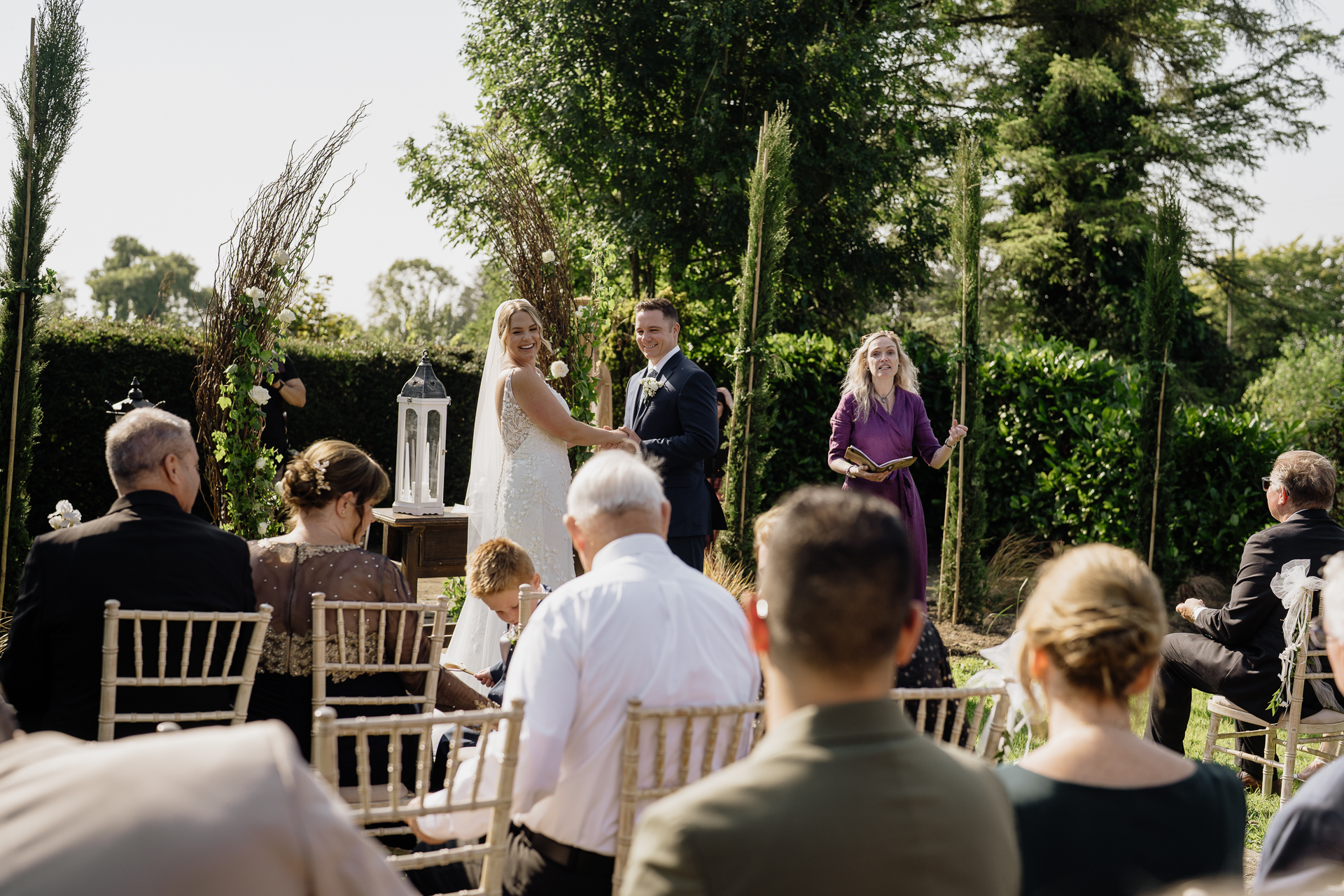 A man and woman in a wedding ceremony