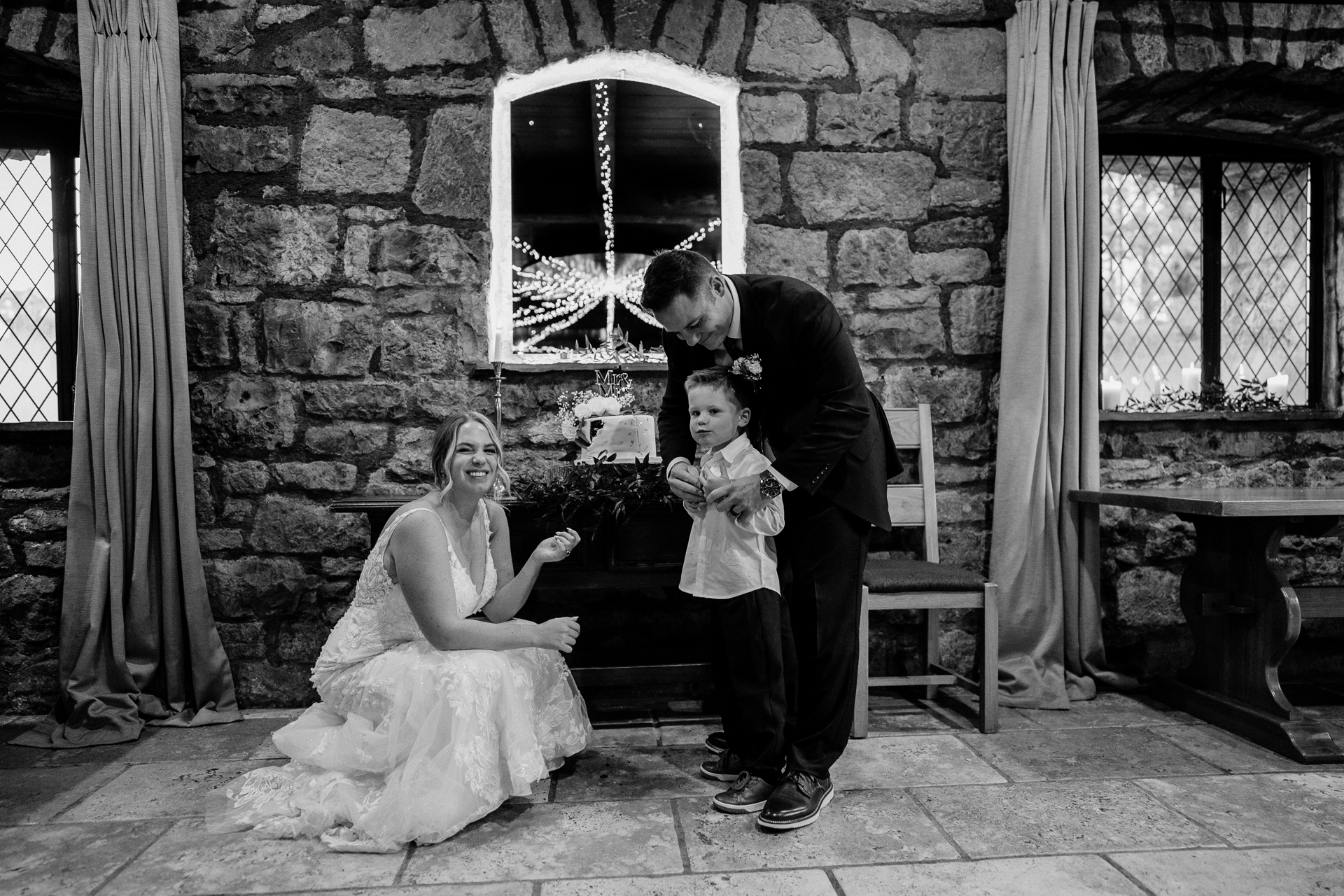 A man and woman in wedding attire