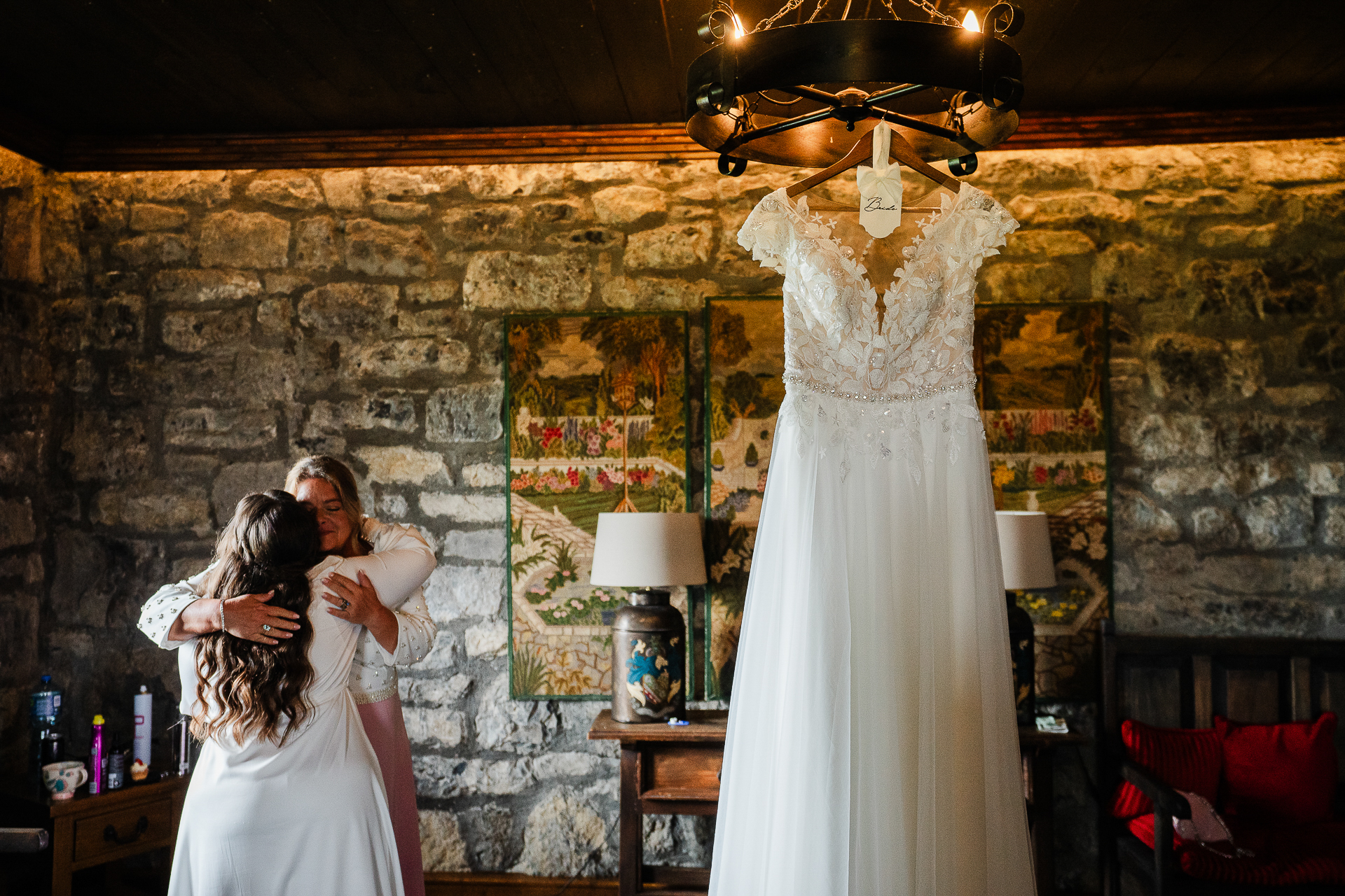 A man and woman in wedding attire