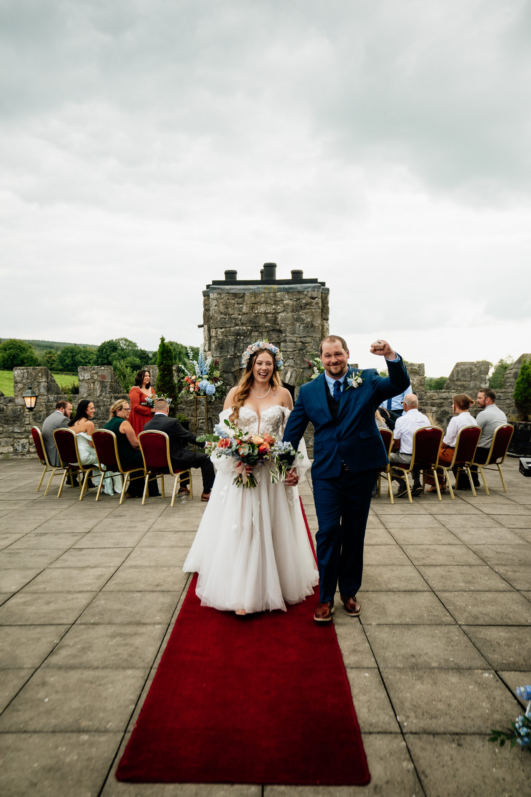 A man and woman in formal wear