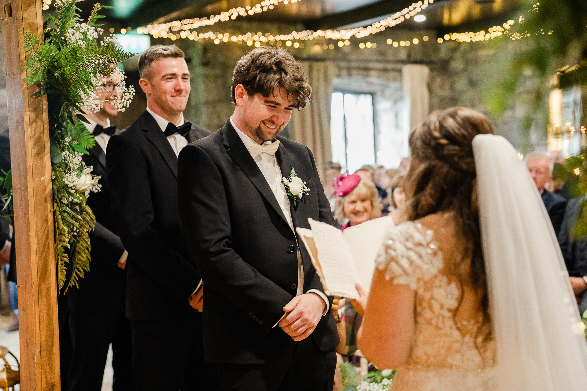 A man and woman in wedding attire