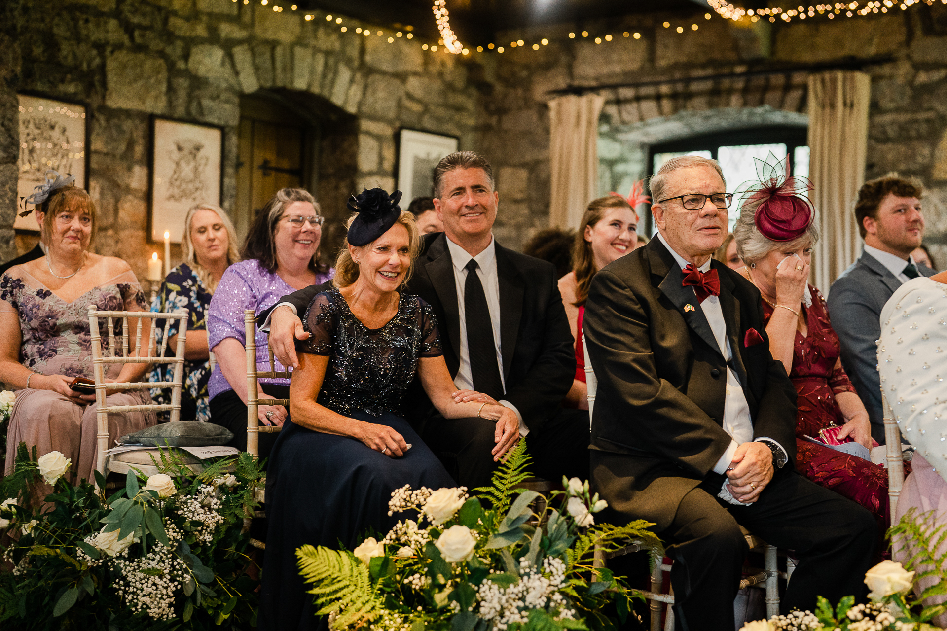 A group of people sitting in chairs