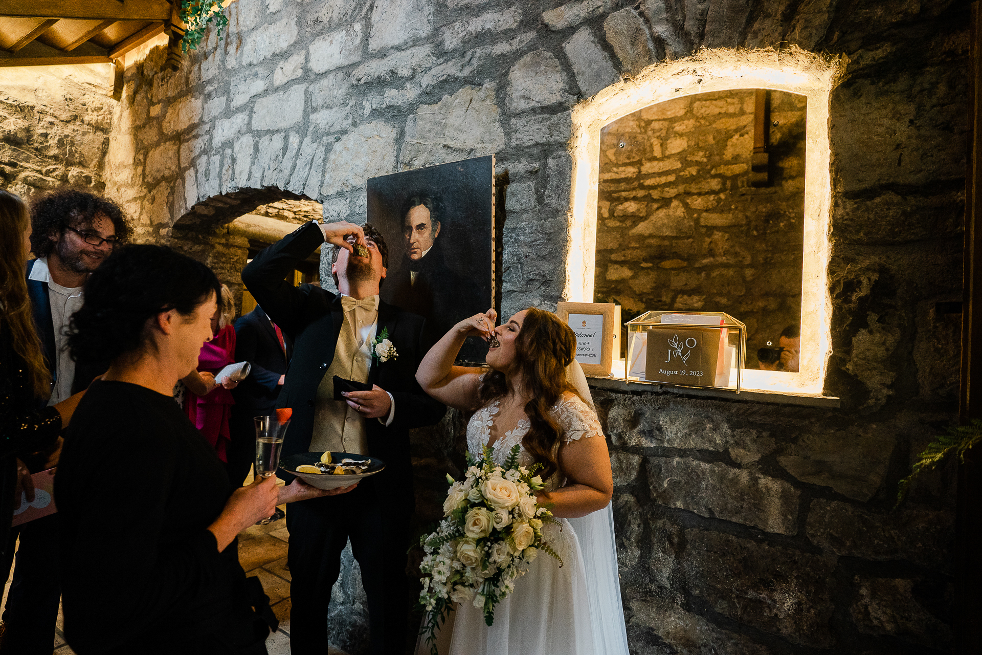 A bride and groom getting married