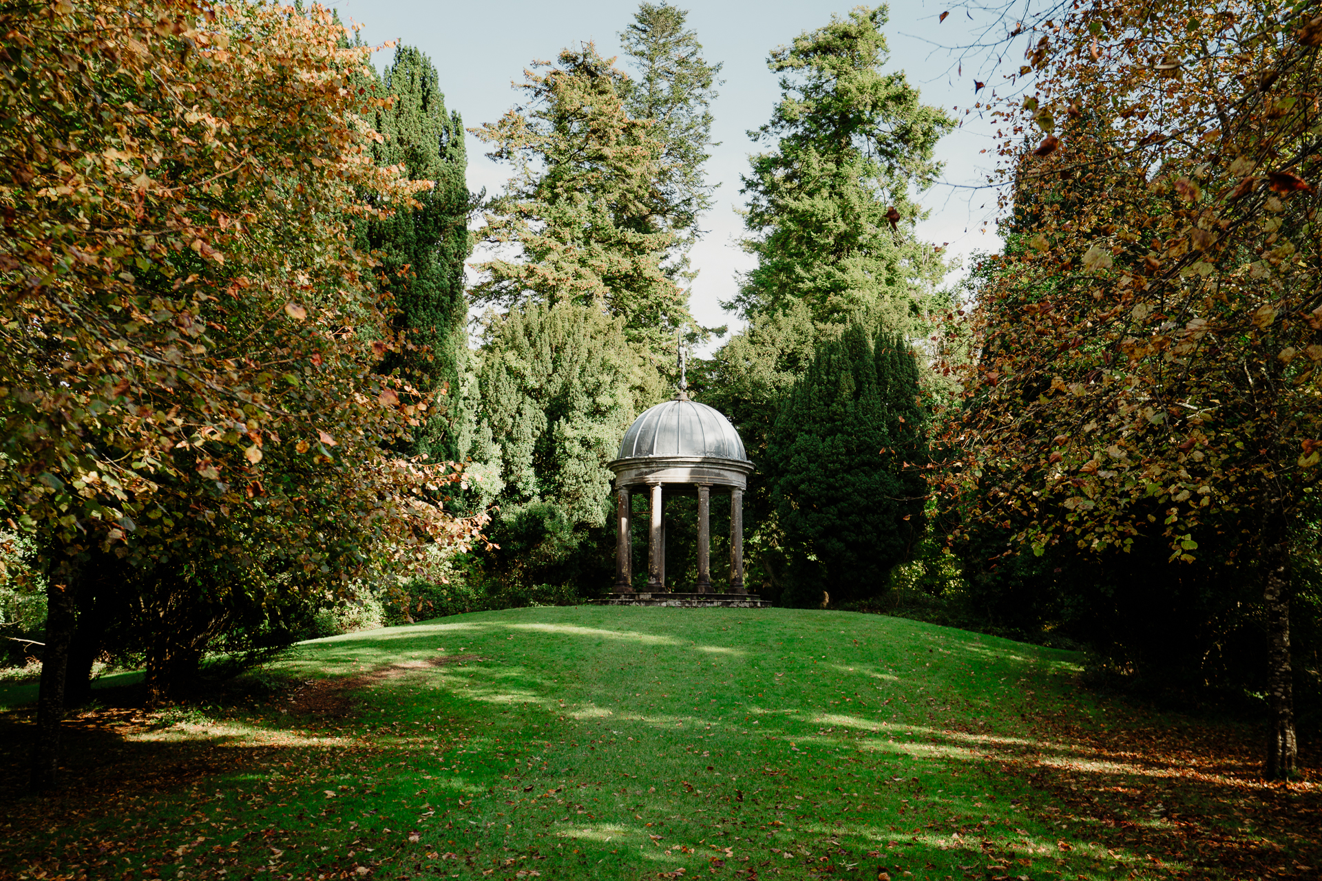 A gazebo in a park