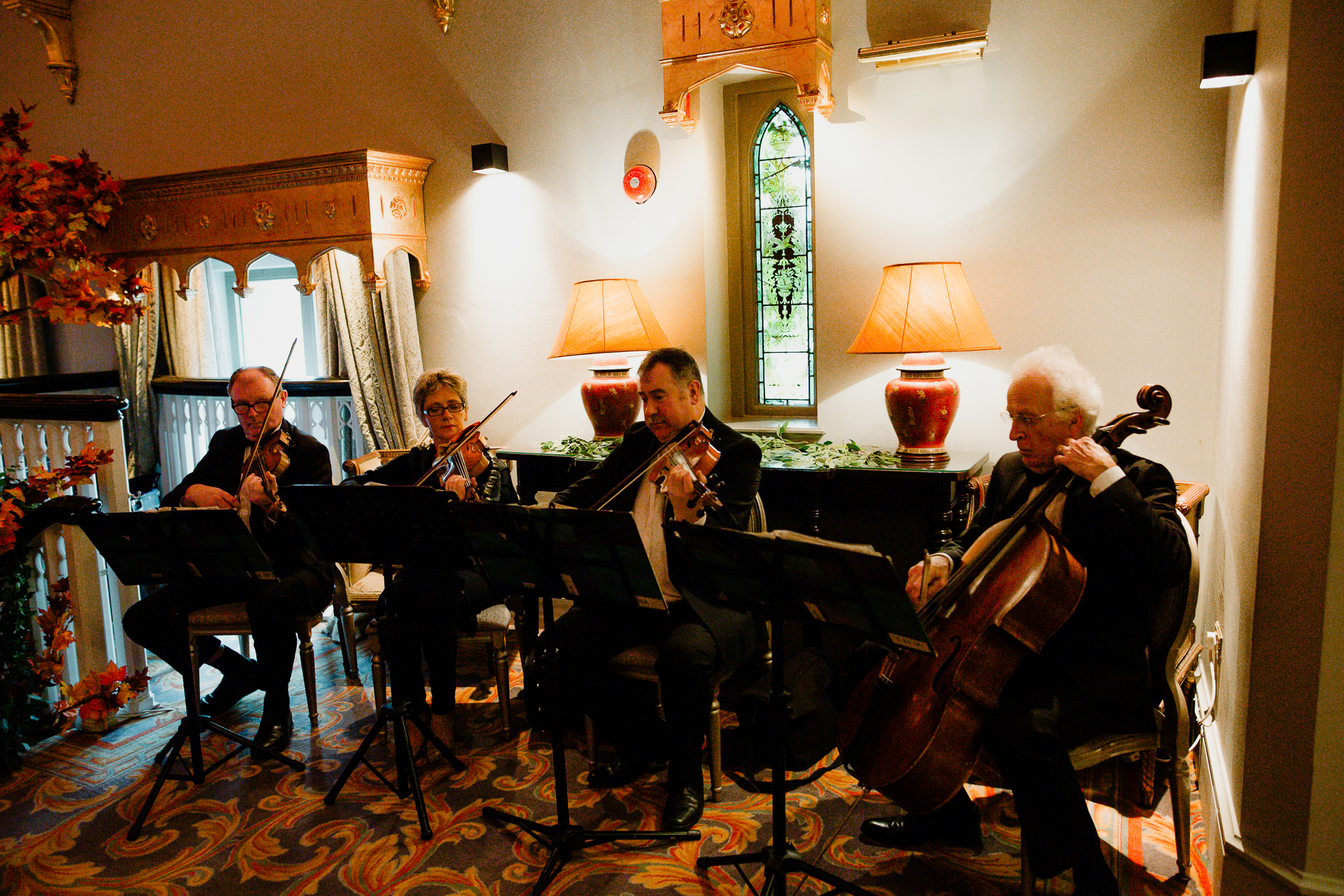 A group of people playing instruments