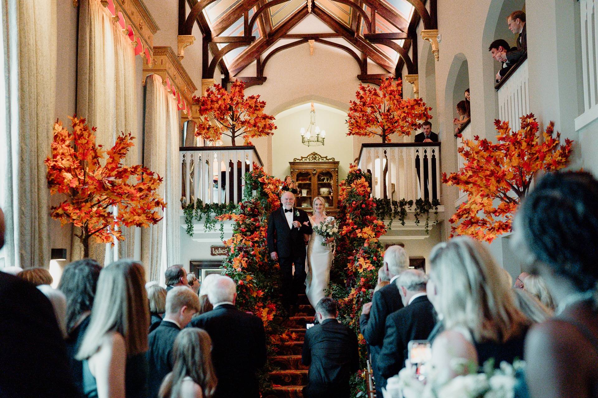 A bride and groom at a wedding