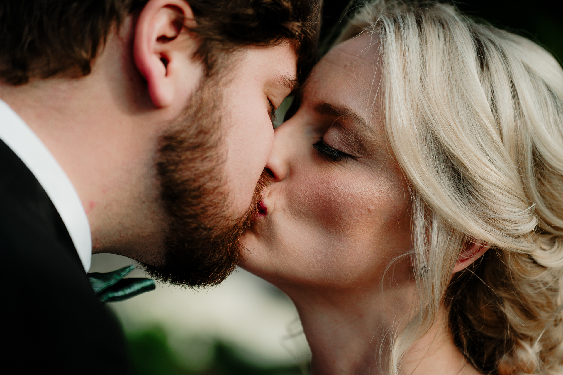 A man and woman kissing