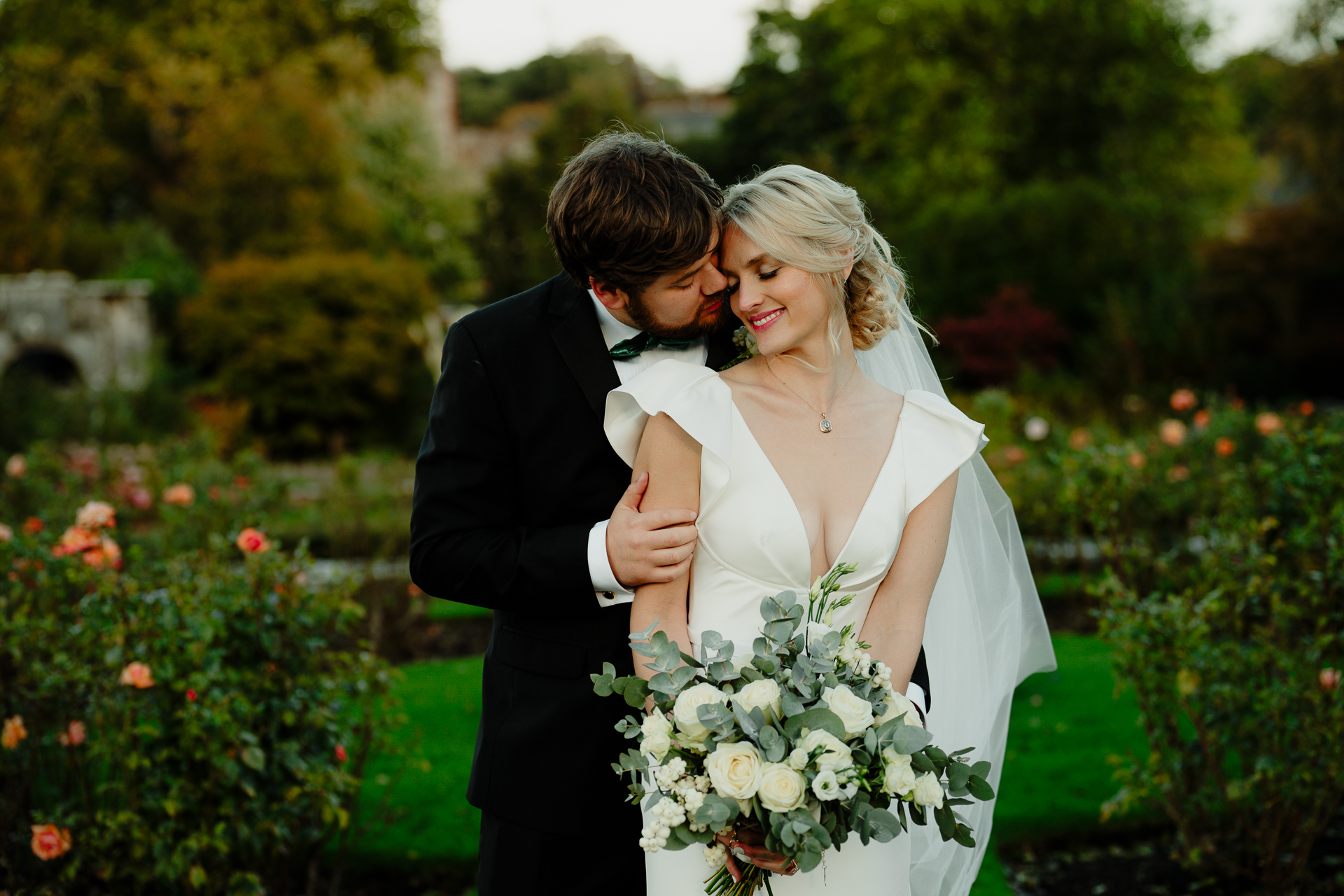 A man and woman kissing