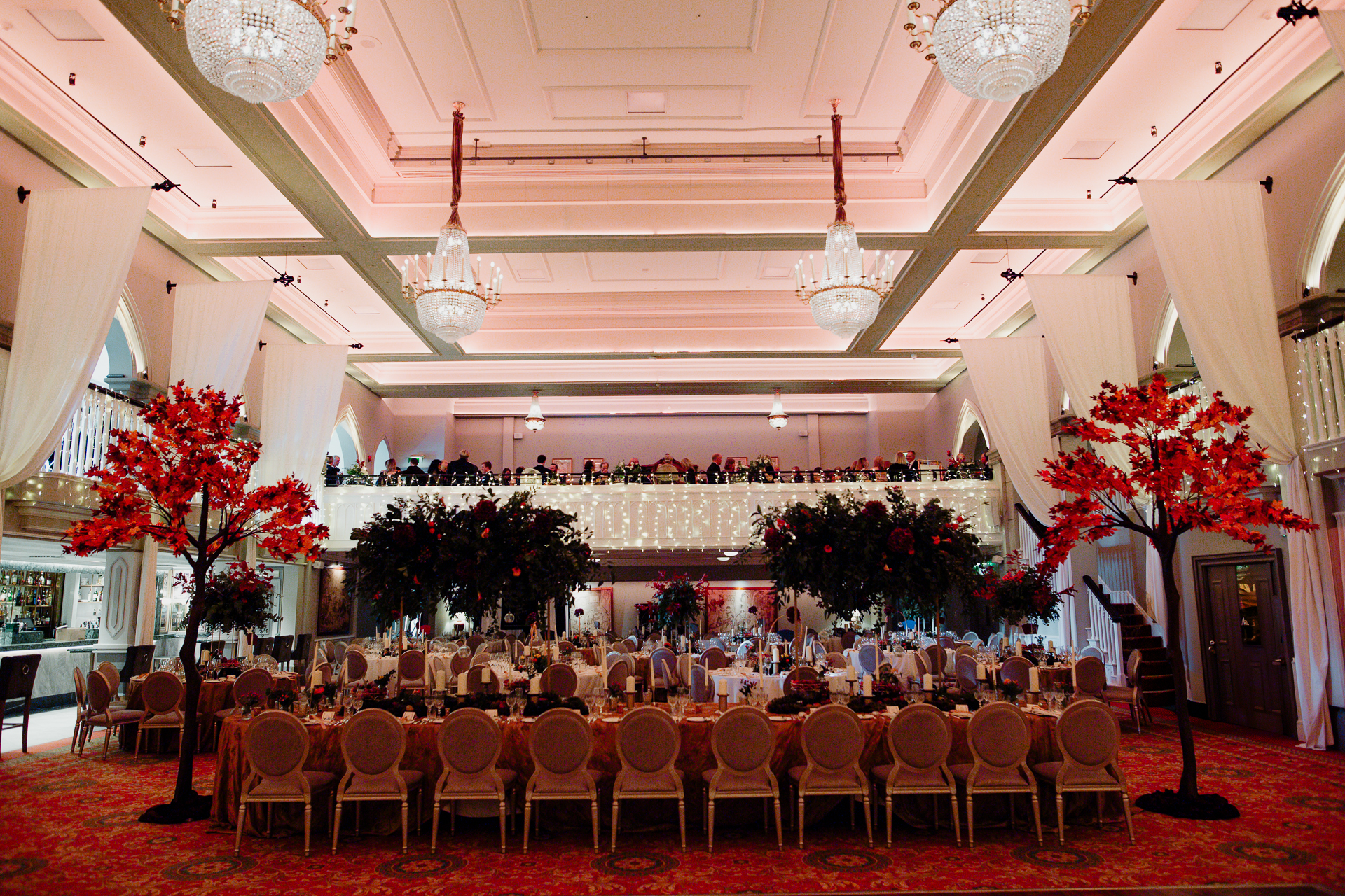 A room with chairs and tables