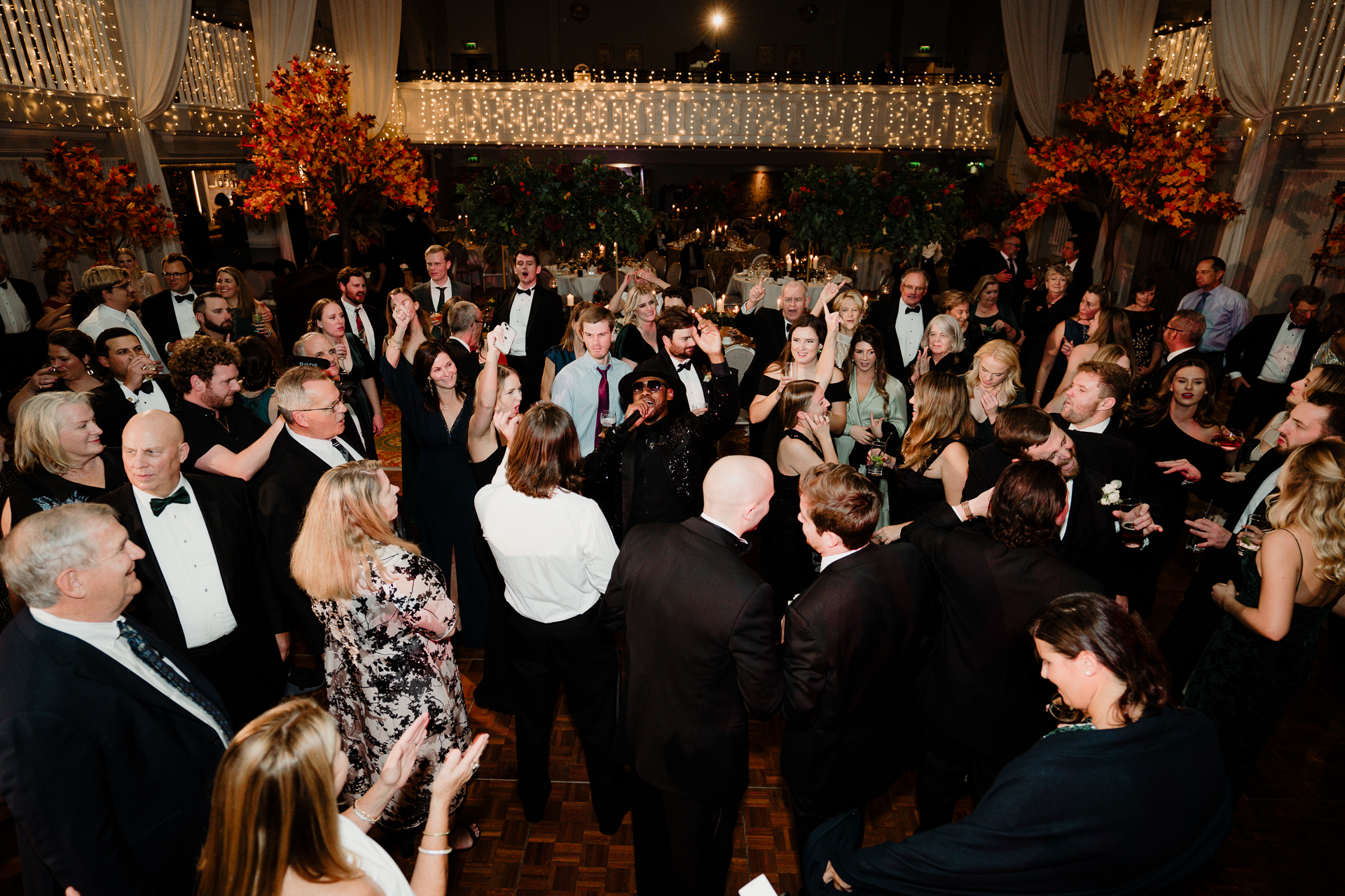 A group of people dancing