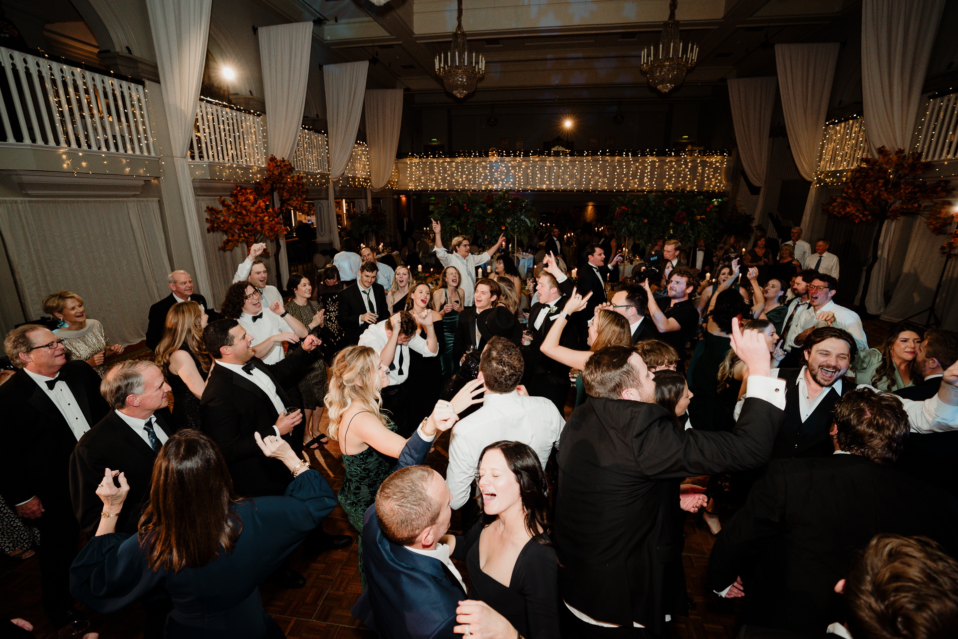 A group of people dancing