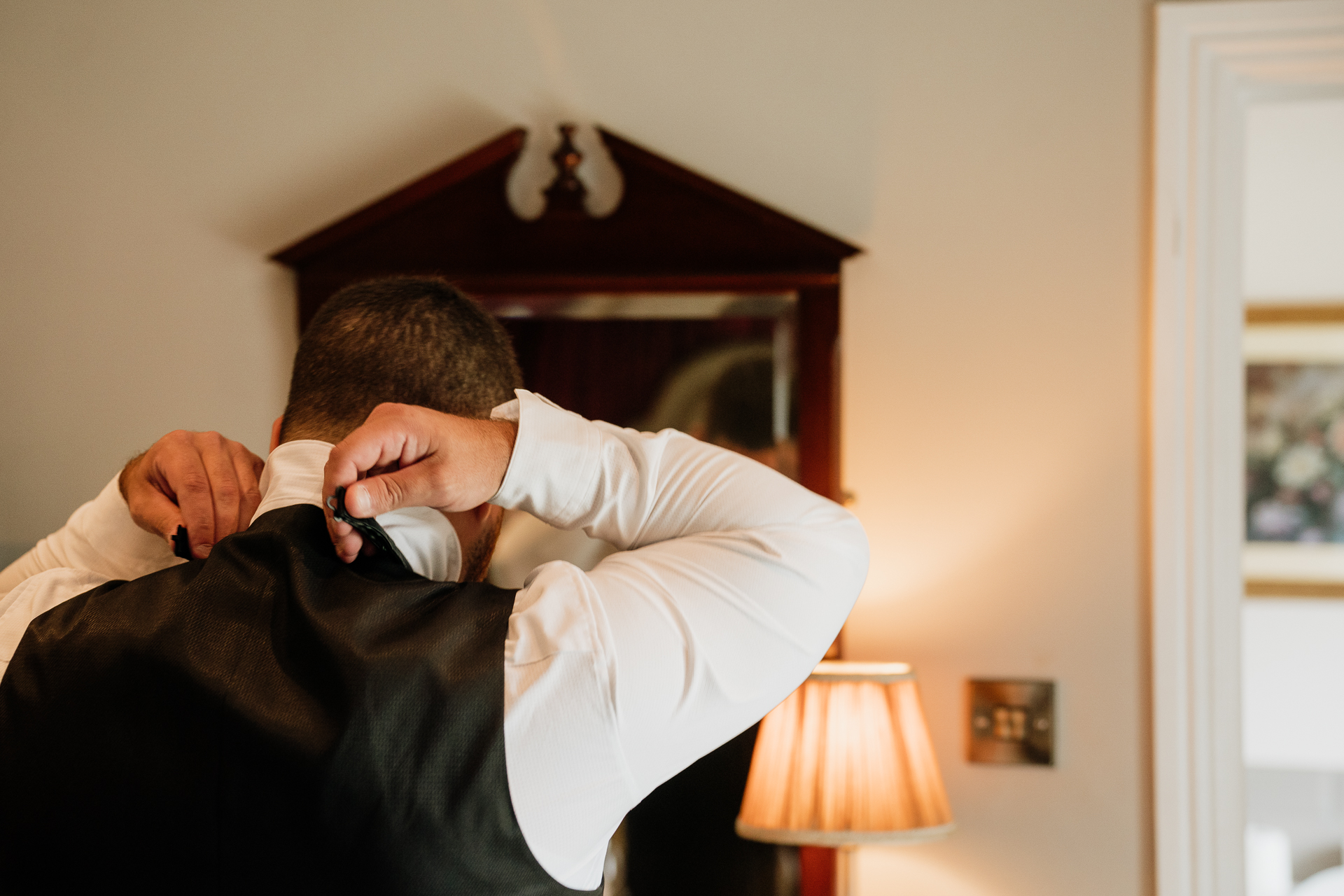 A man holding a woman