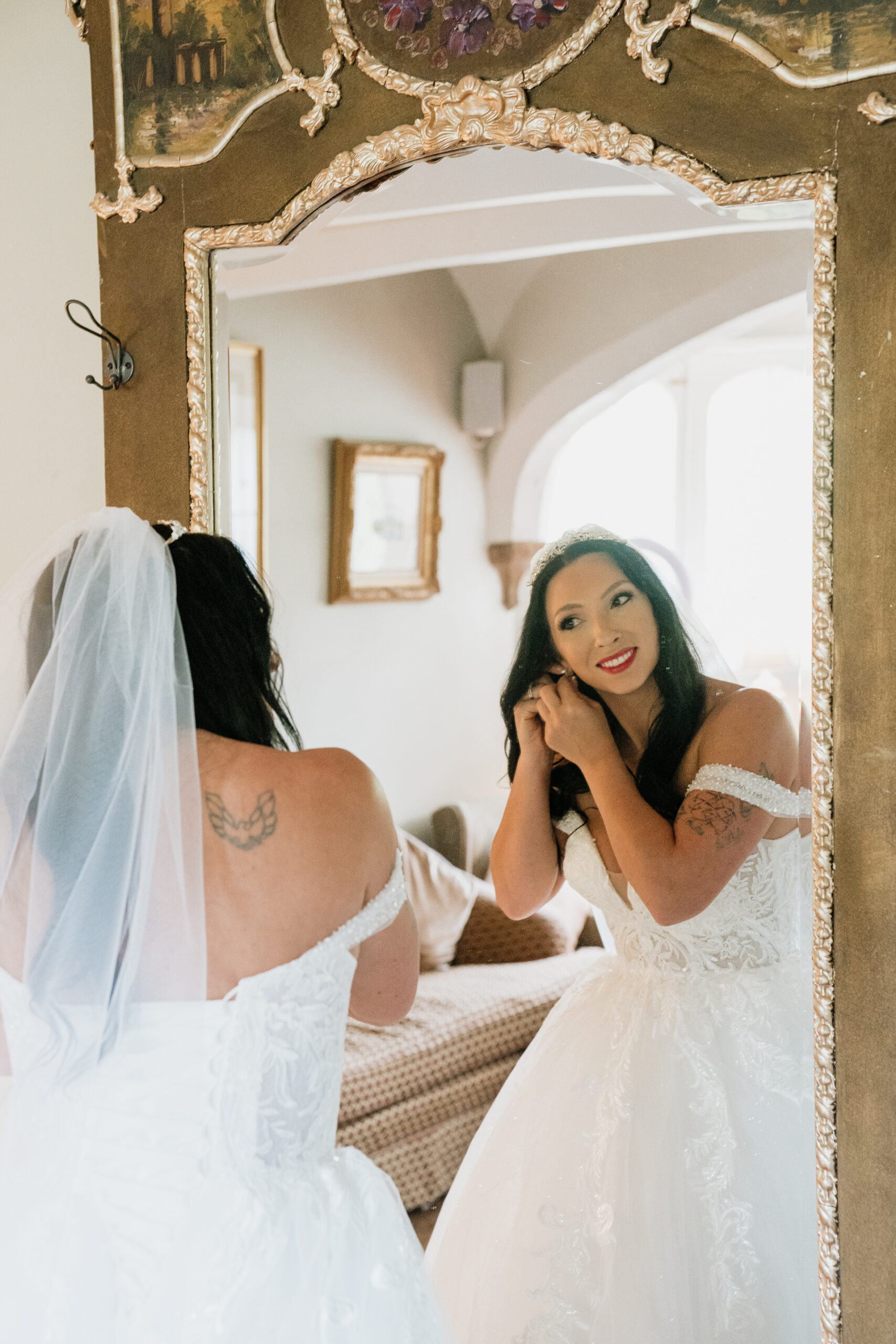 A woman in a white dress