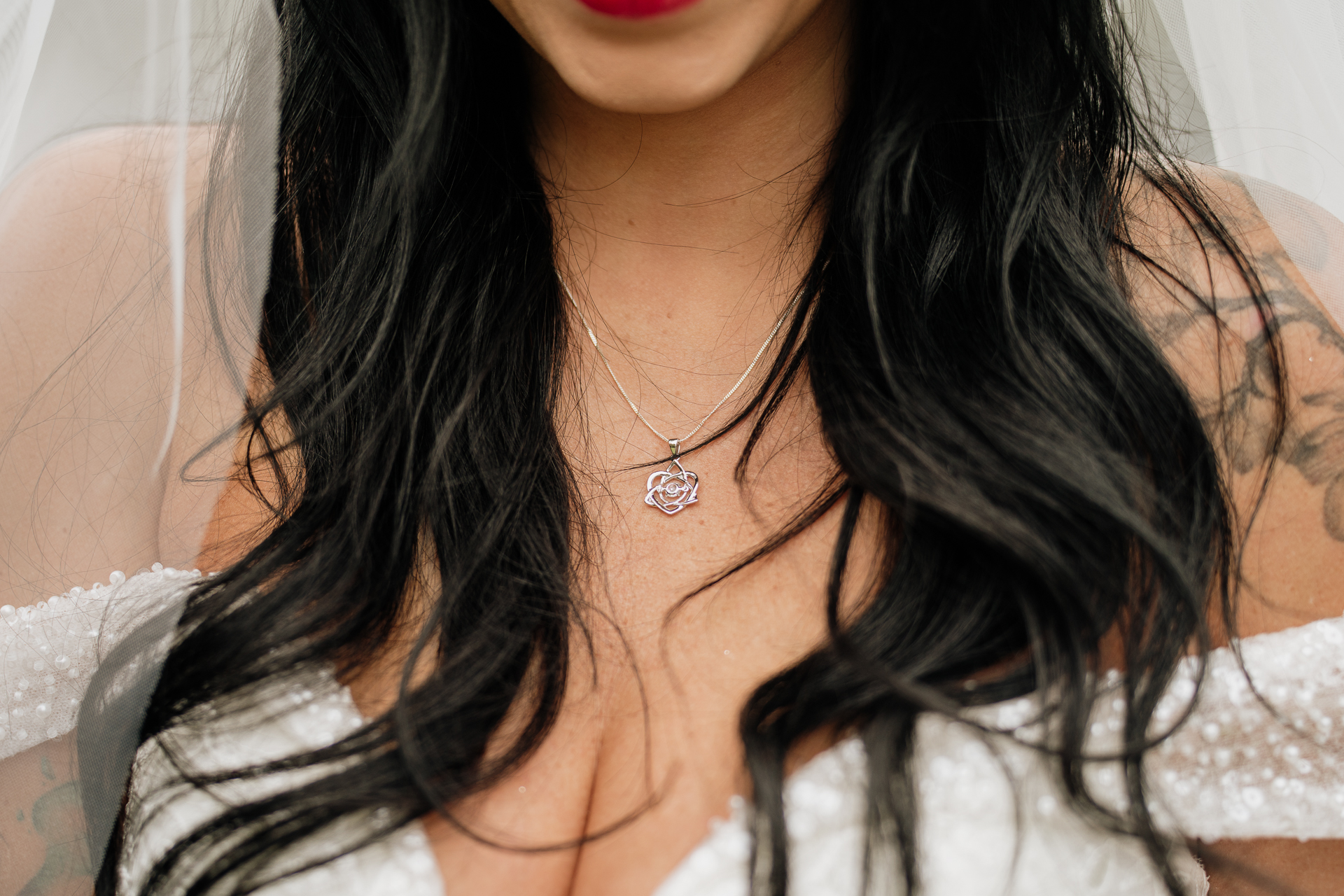 A woman with long black hair