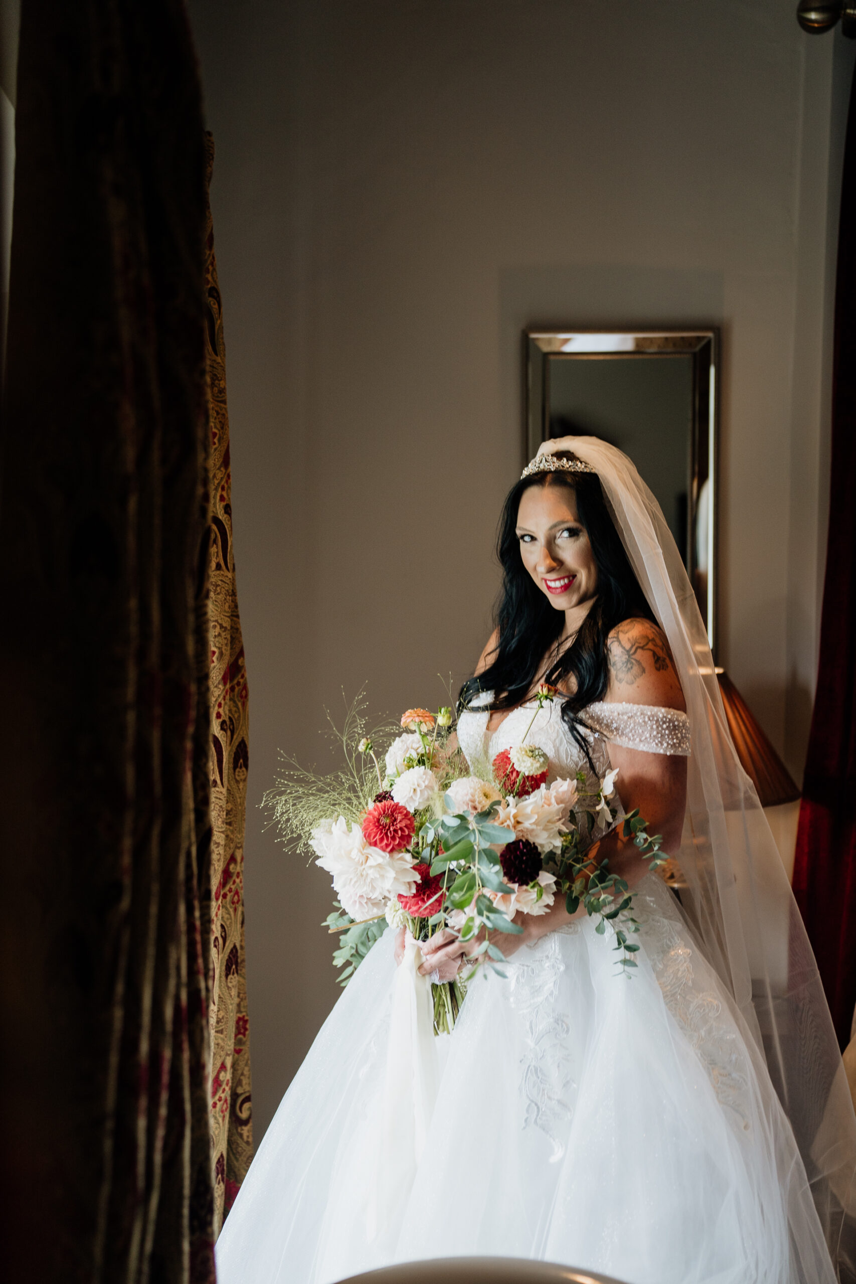 A woman in a wedding dress