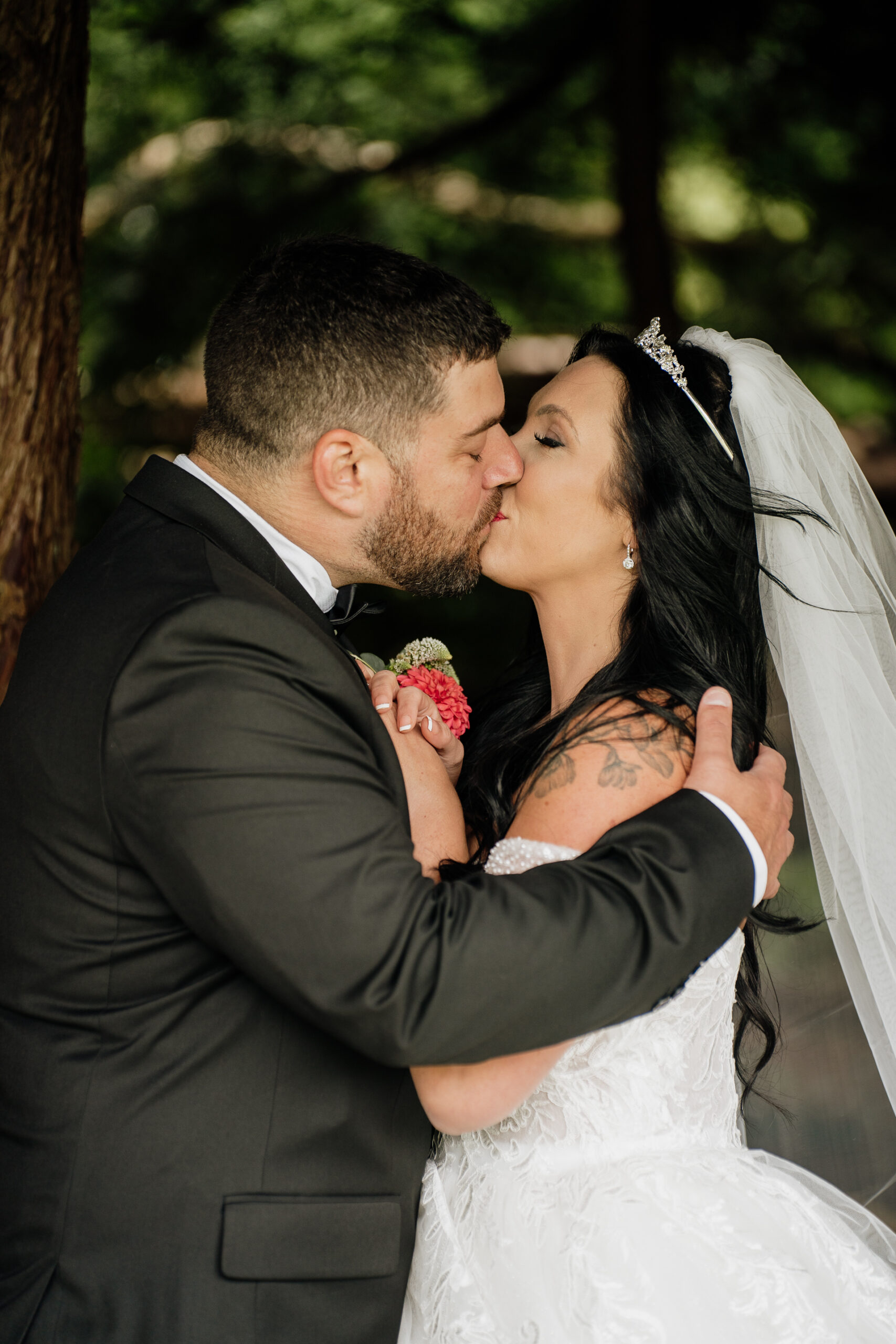 A man and woman kissing