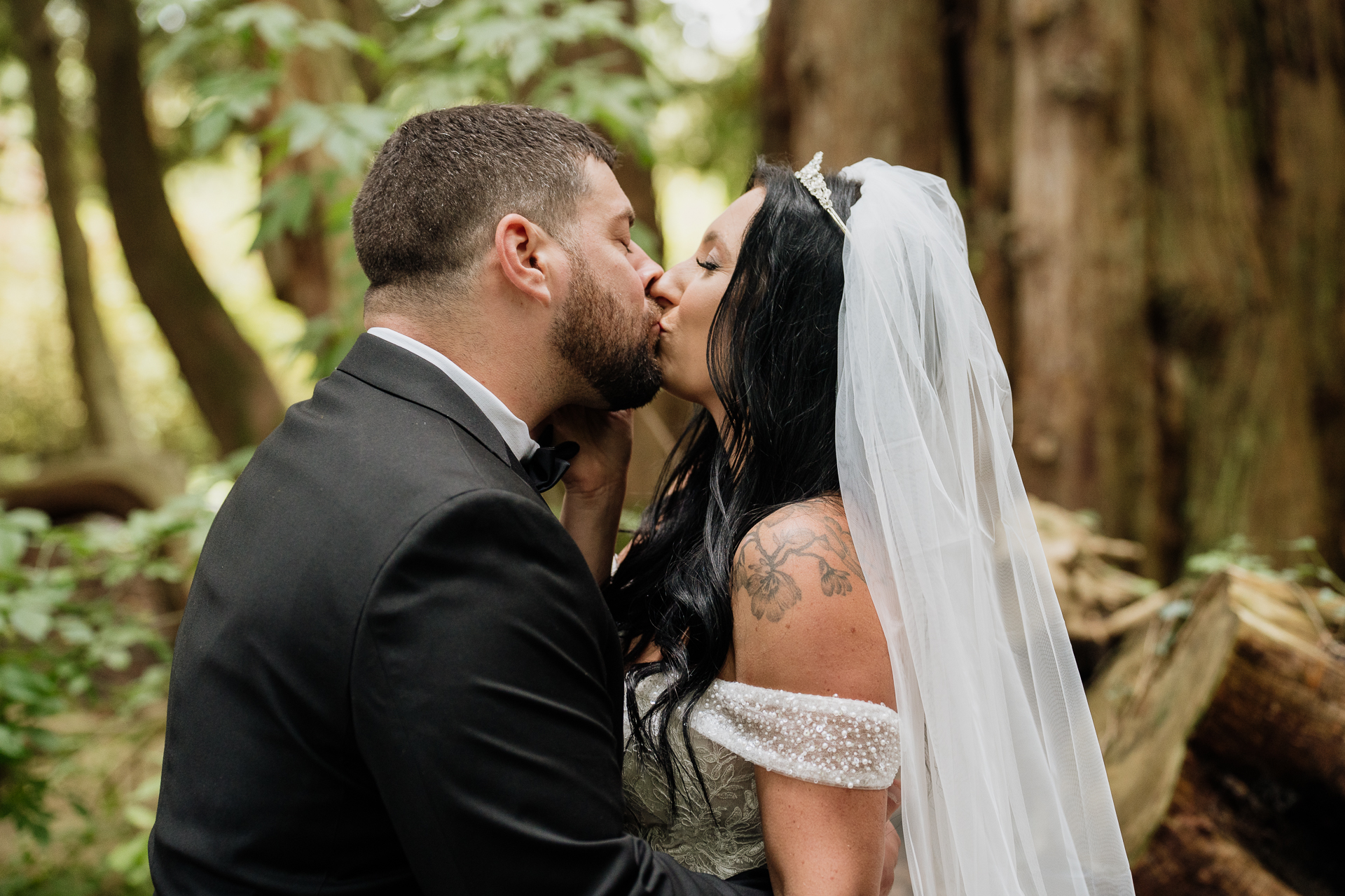 A man and woman kissing