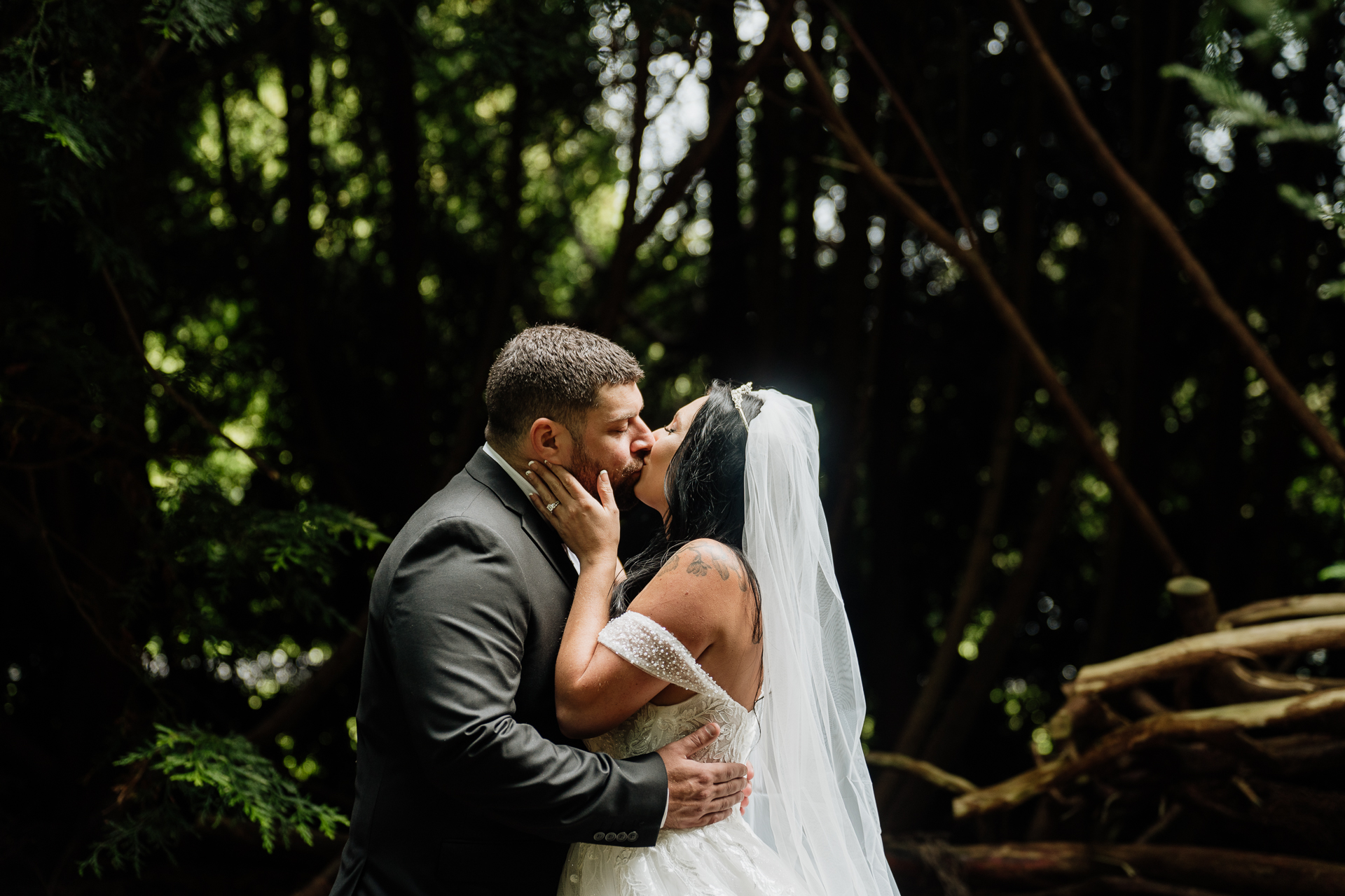 A man and woman kissing