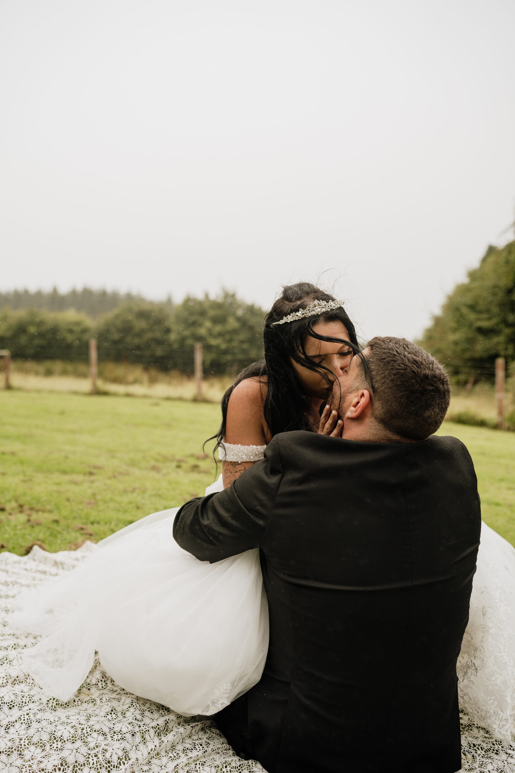 A man and woman kissing