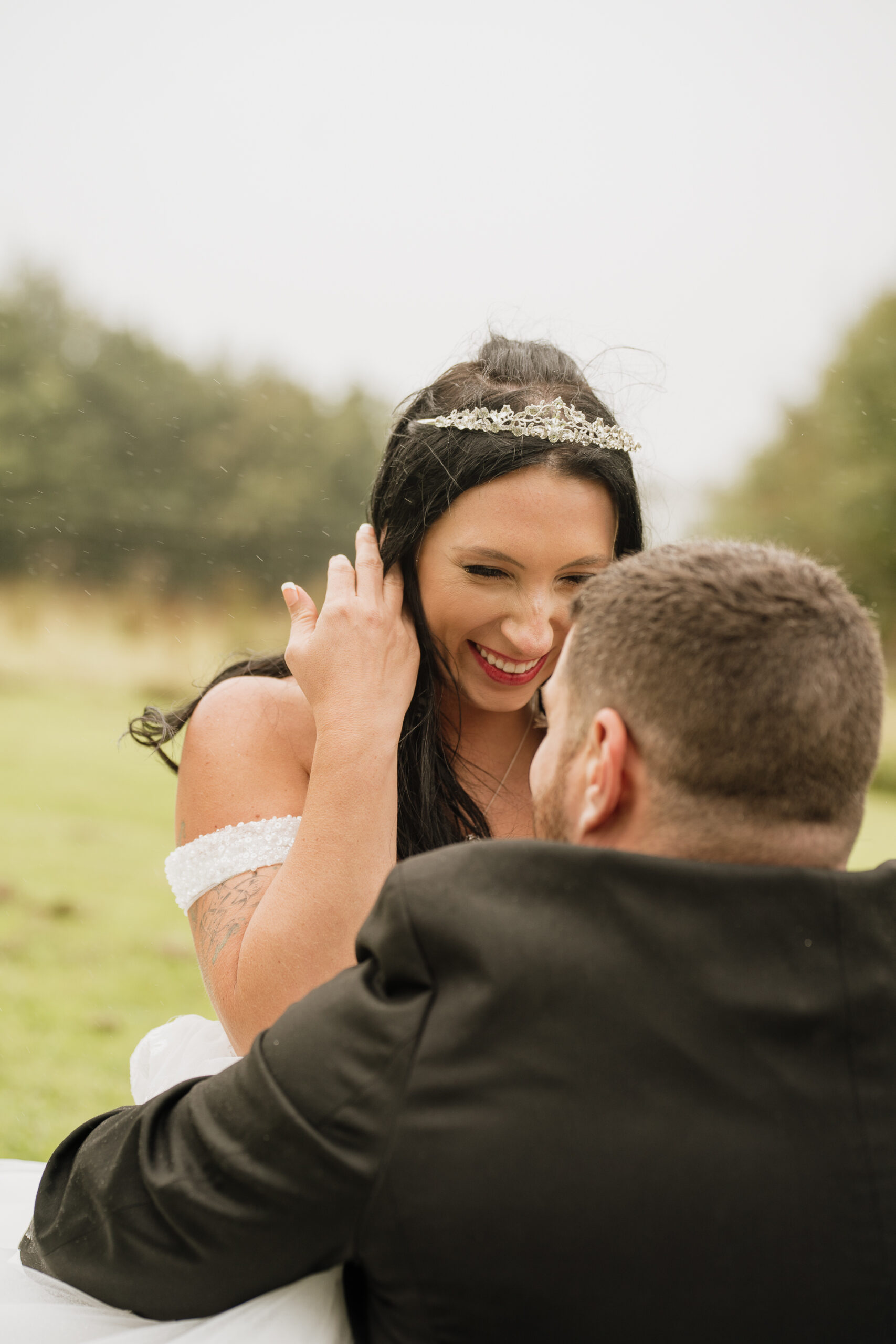 A man and woman kissing