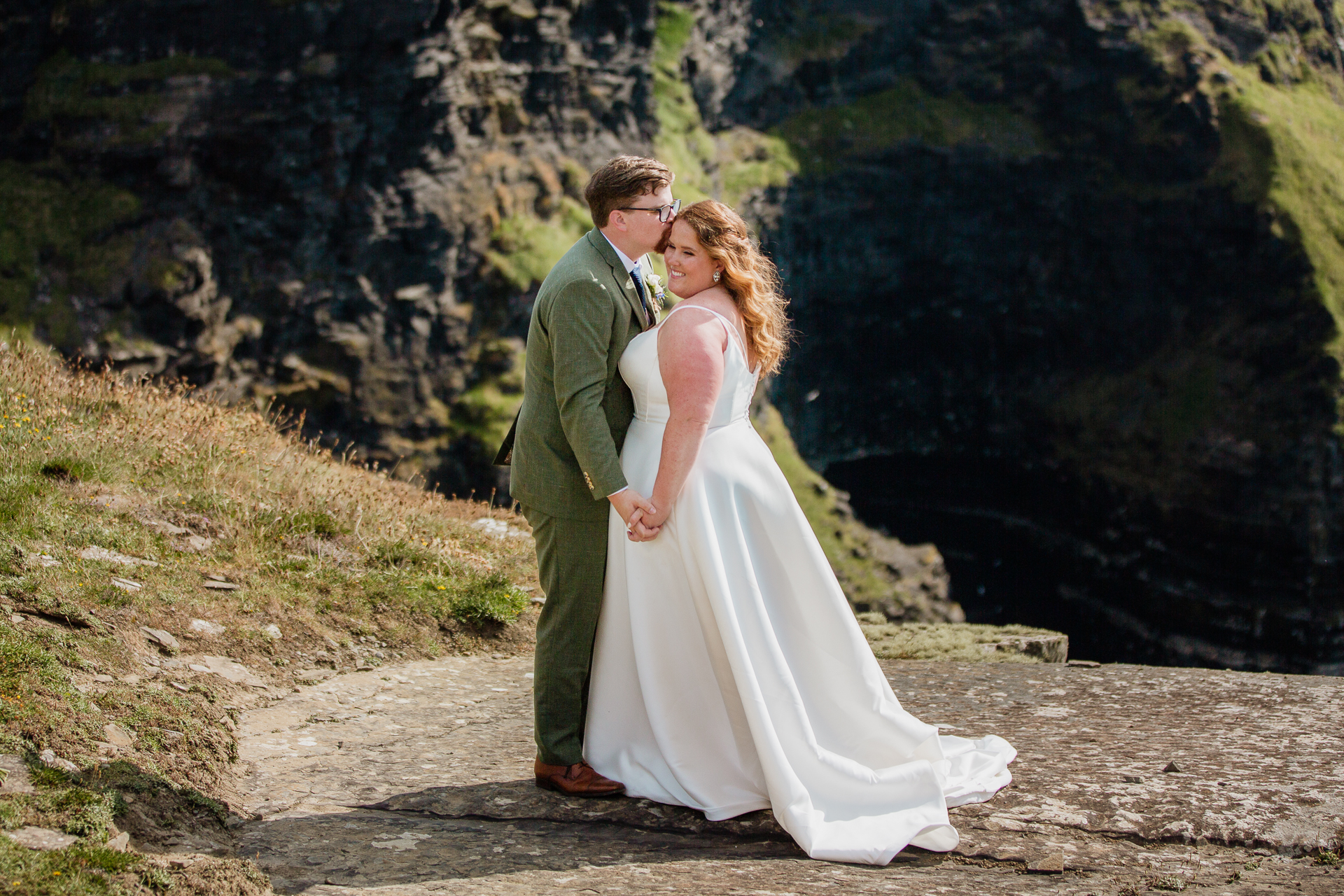 A man and woman kissing