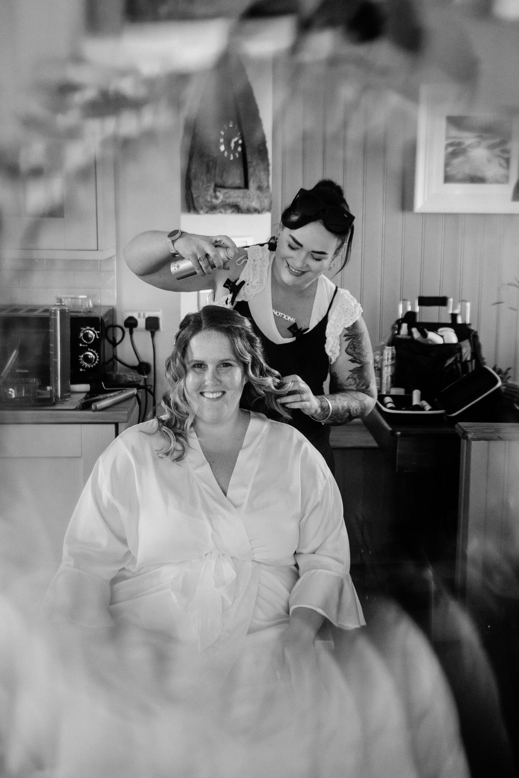 A person getting the hair done