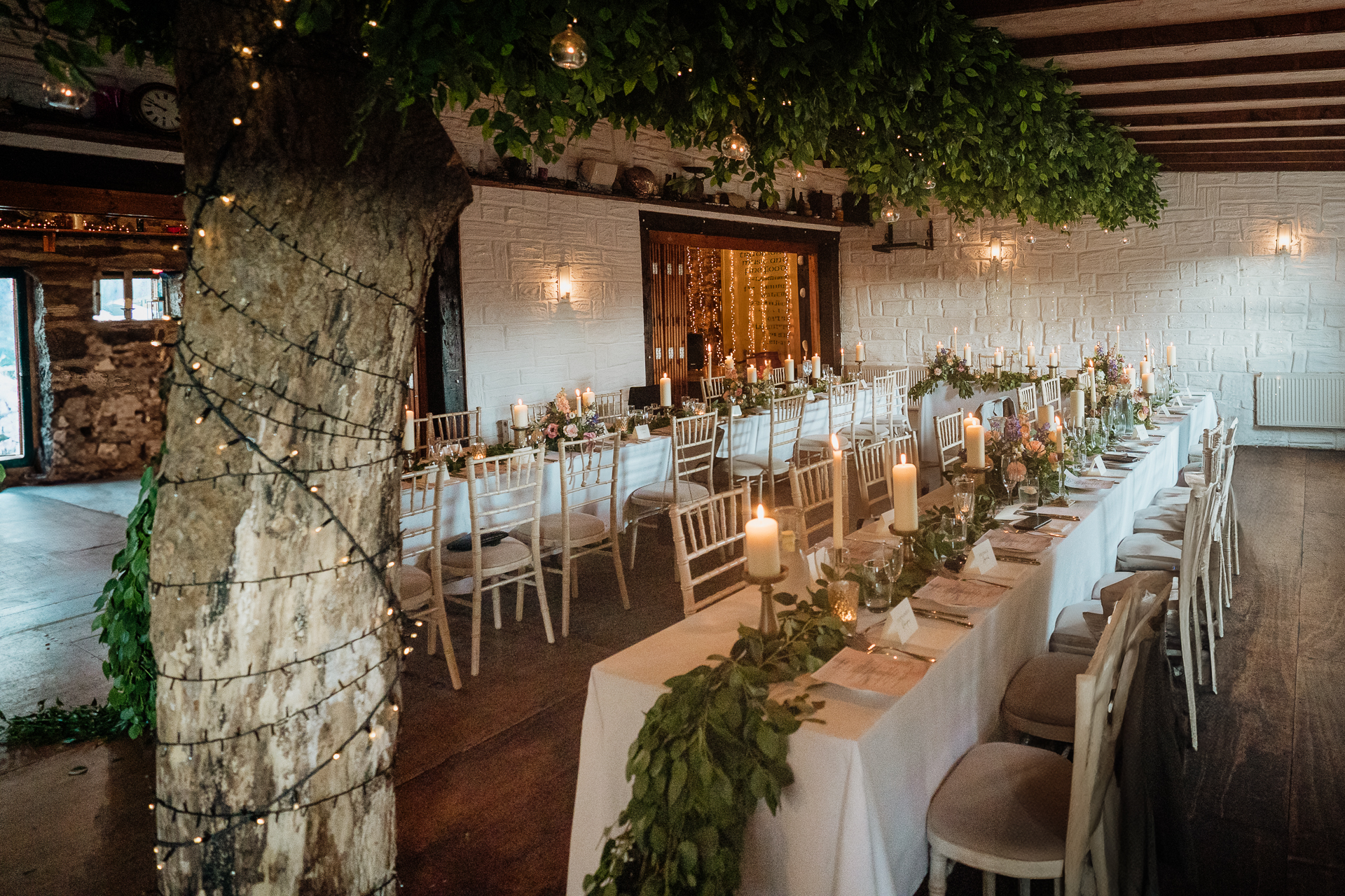 A room with tables and chairs